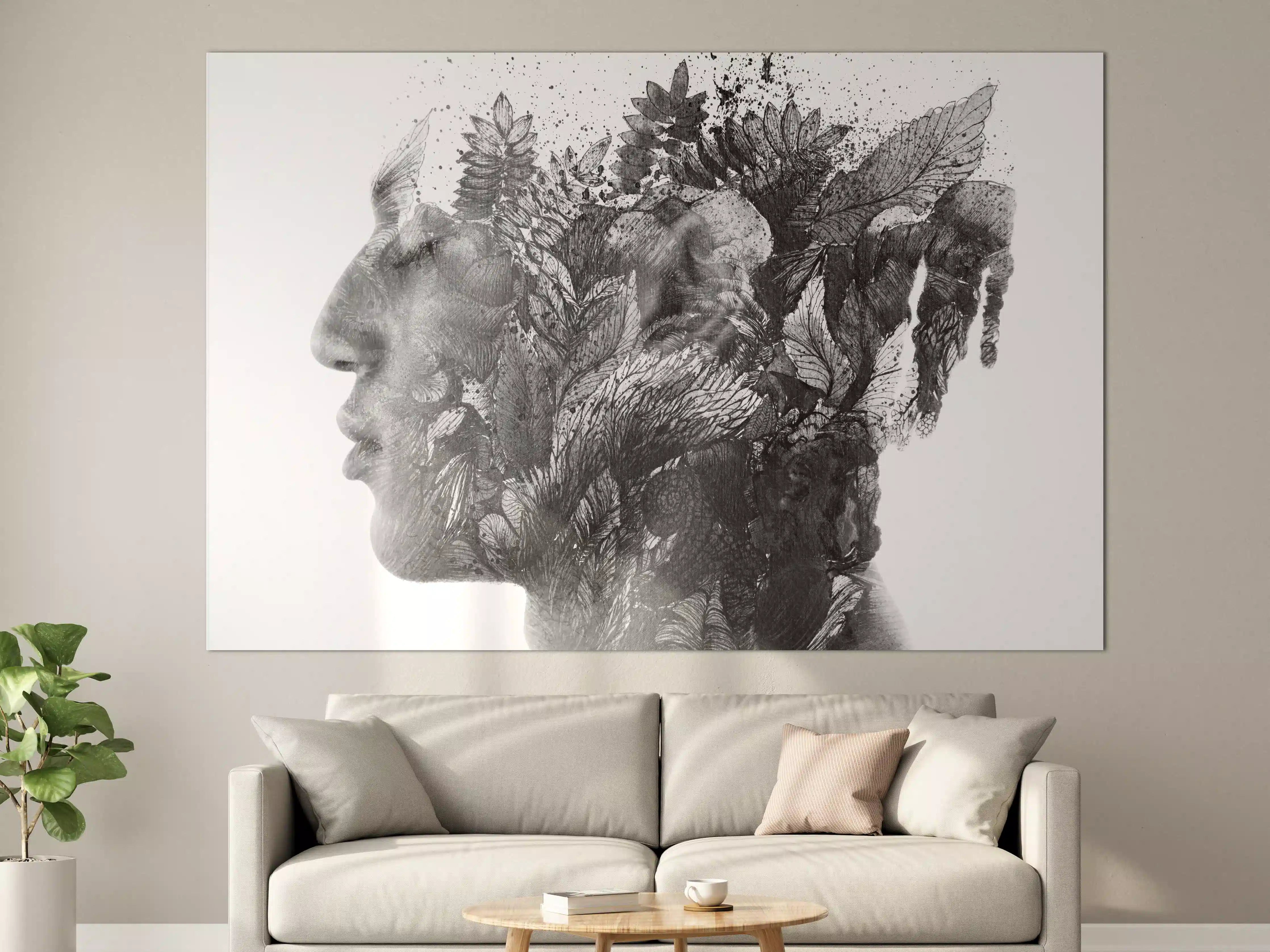 Große Wandbilder - Modernes Portrait in schwarz - weiß