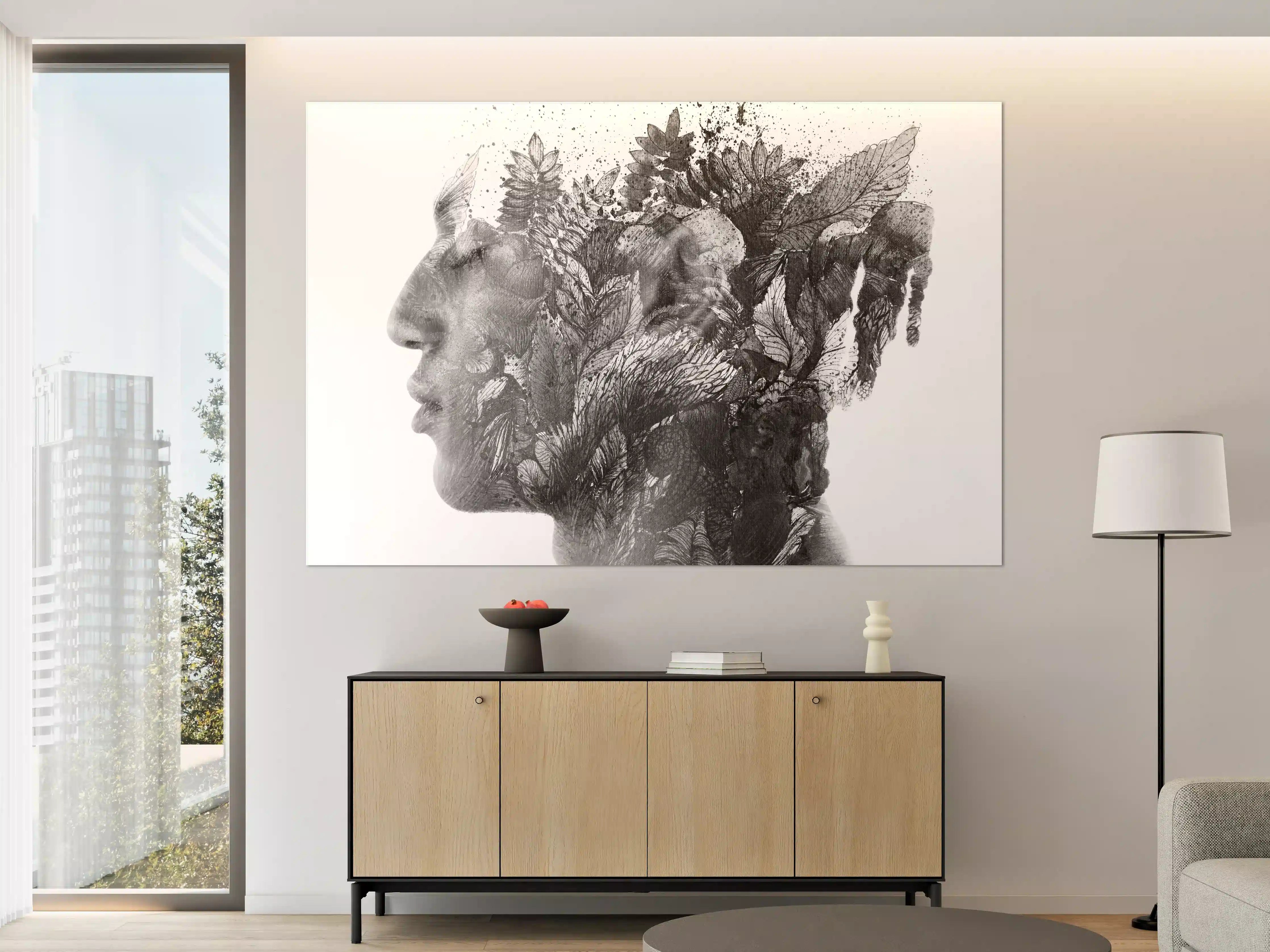 Große Wandbilder - Modernes Portrait in schwarz - weiß