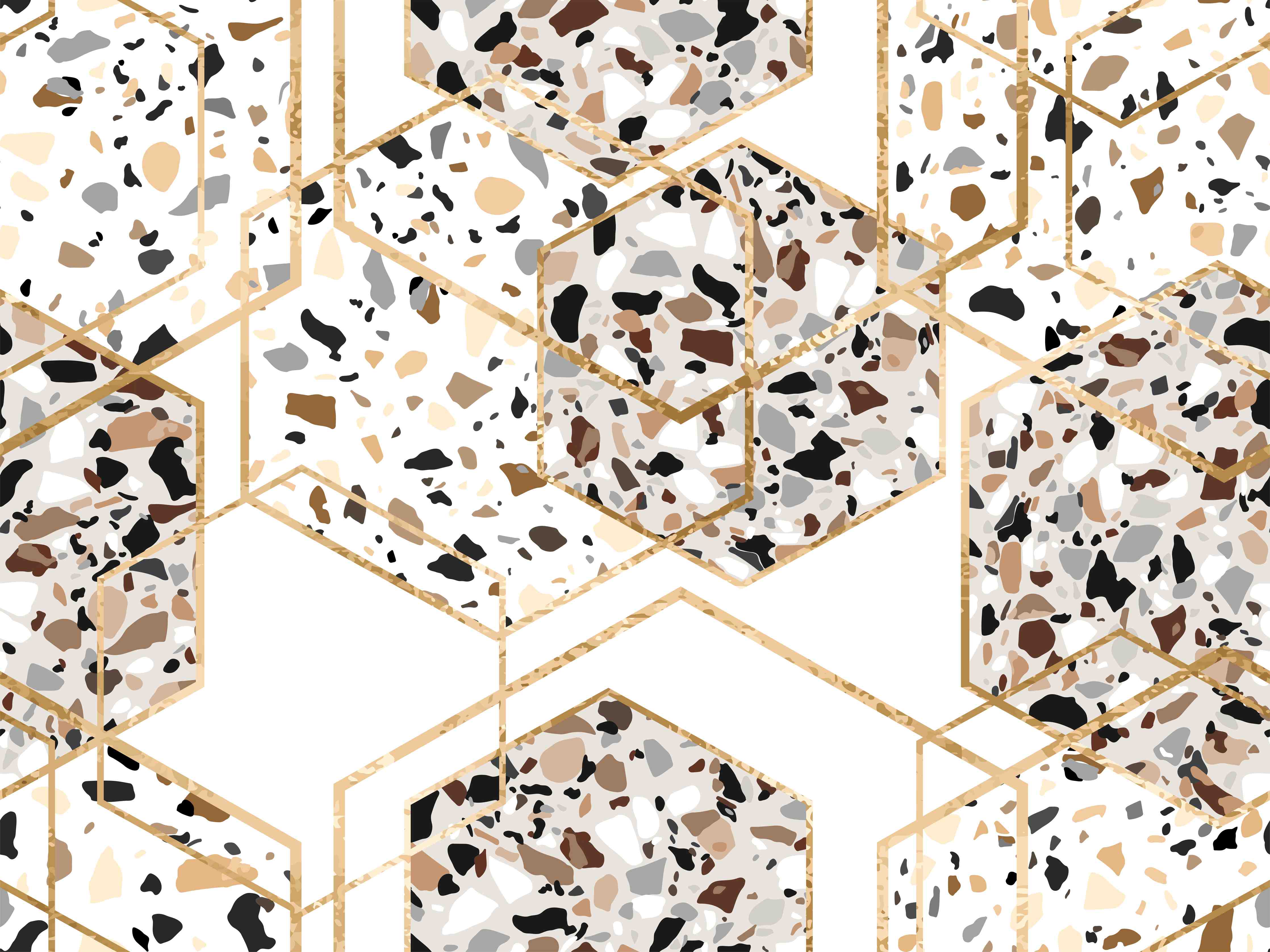 Große Wandbilder-Modernes Terrazzo-Gold-Muster