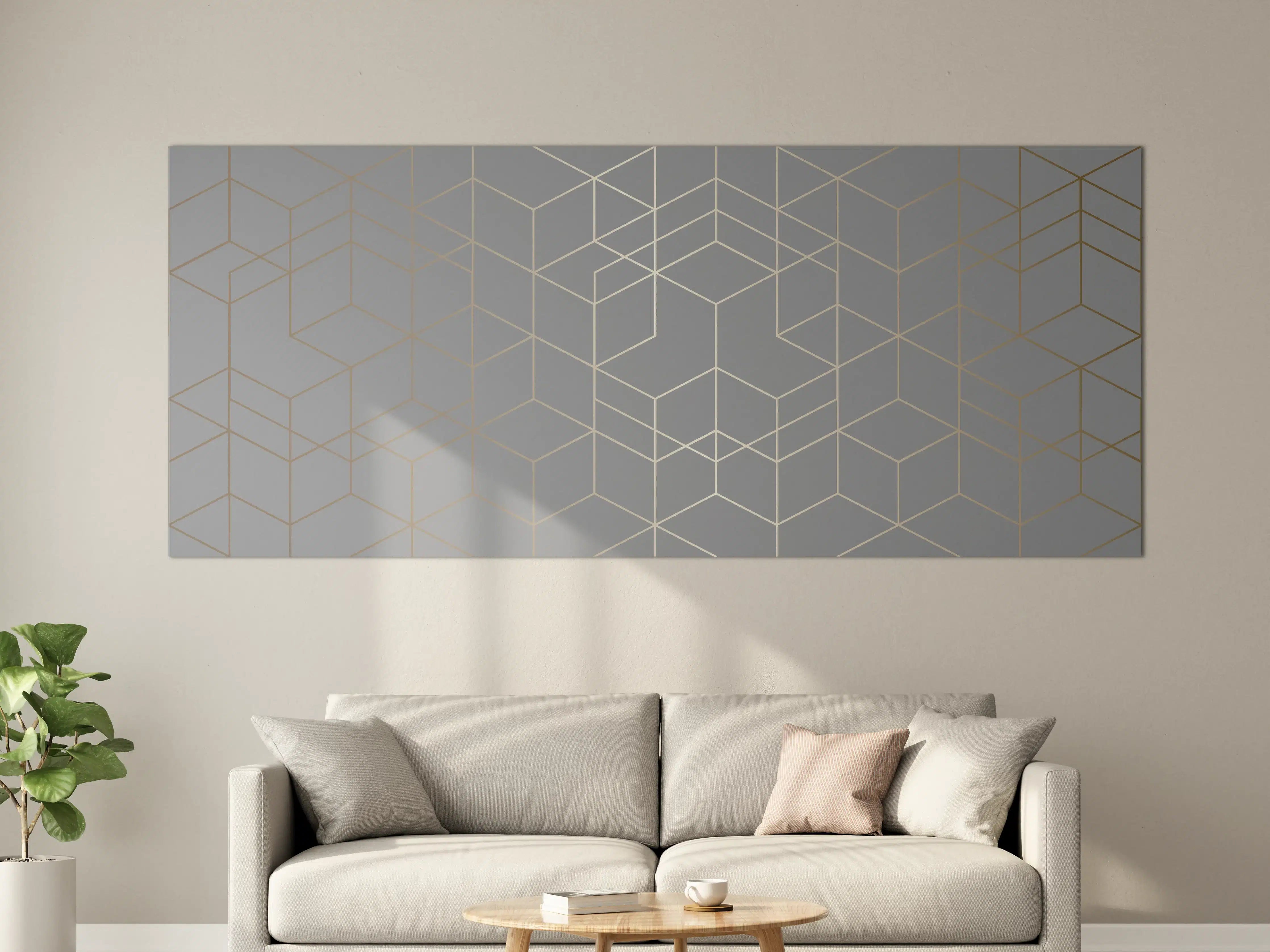 Große Wandbilder - Modernes Weiß-Grau-Design