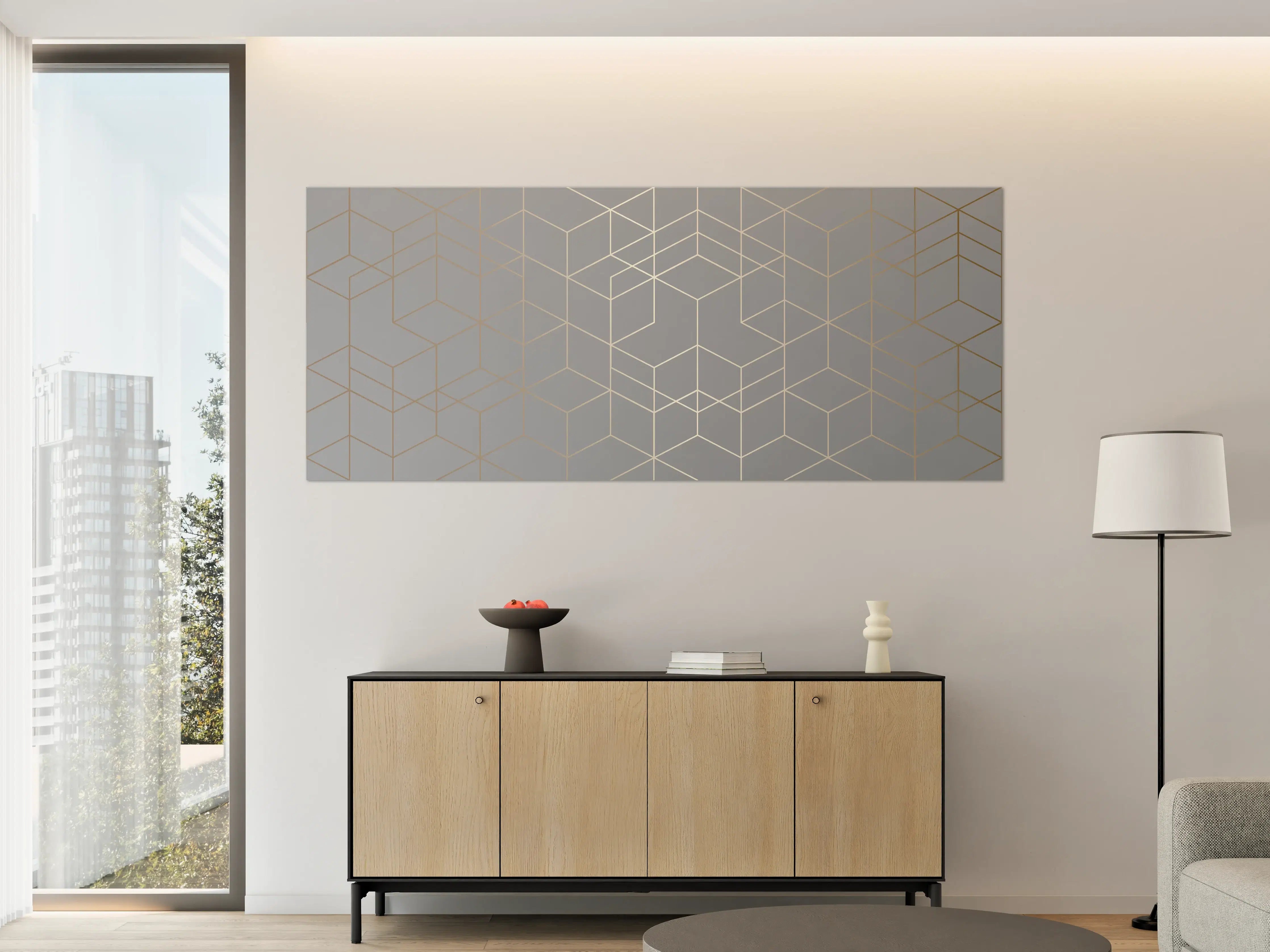 Große Wandbilder - Modernes Weiß-Grau-Design