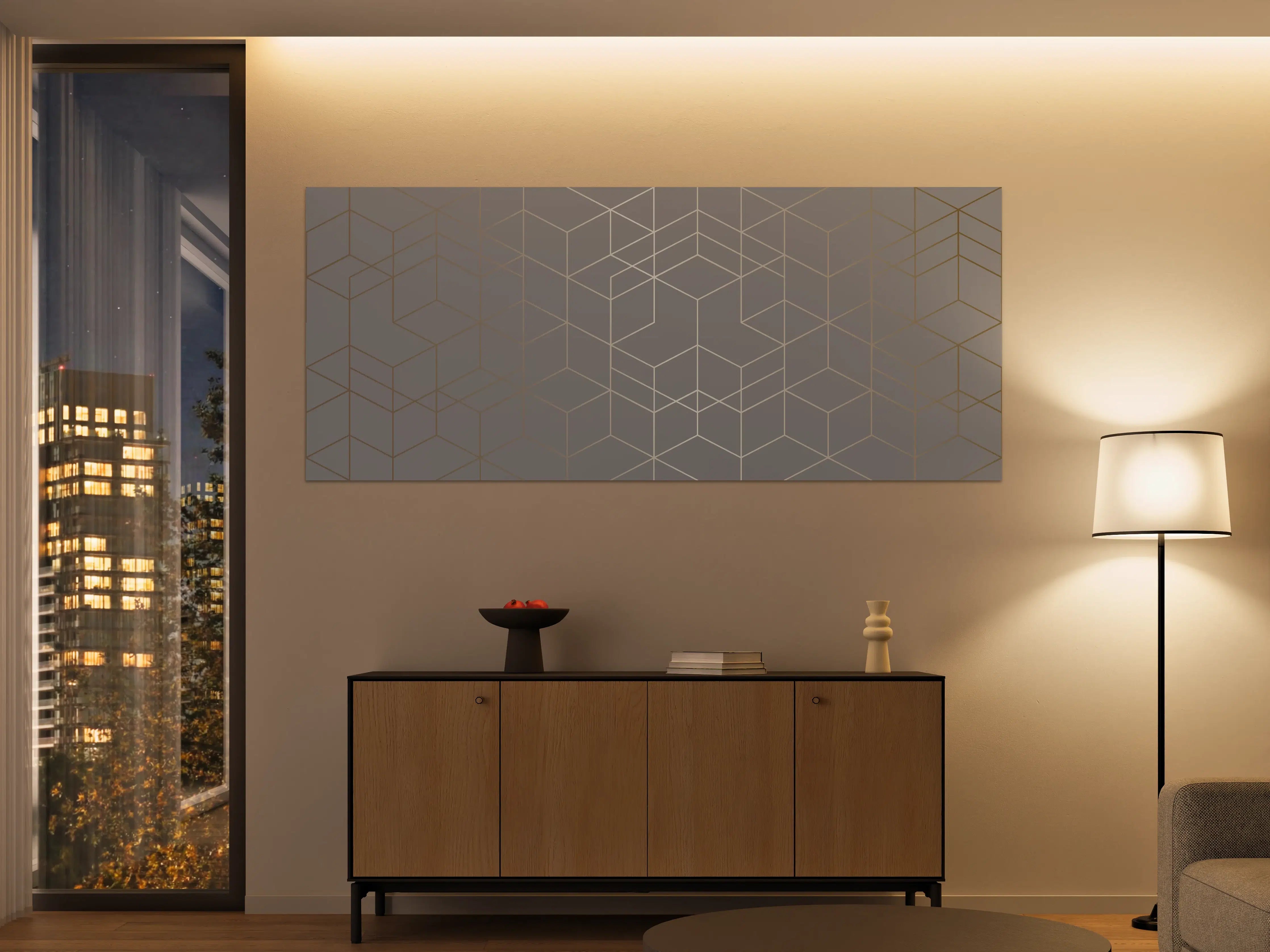 Große Wandbilder - Modernes Weiß-Grau-Design