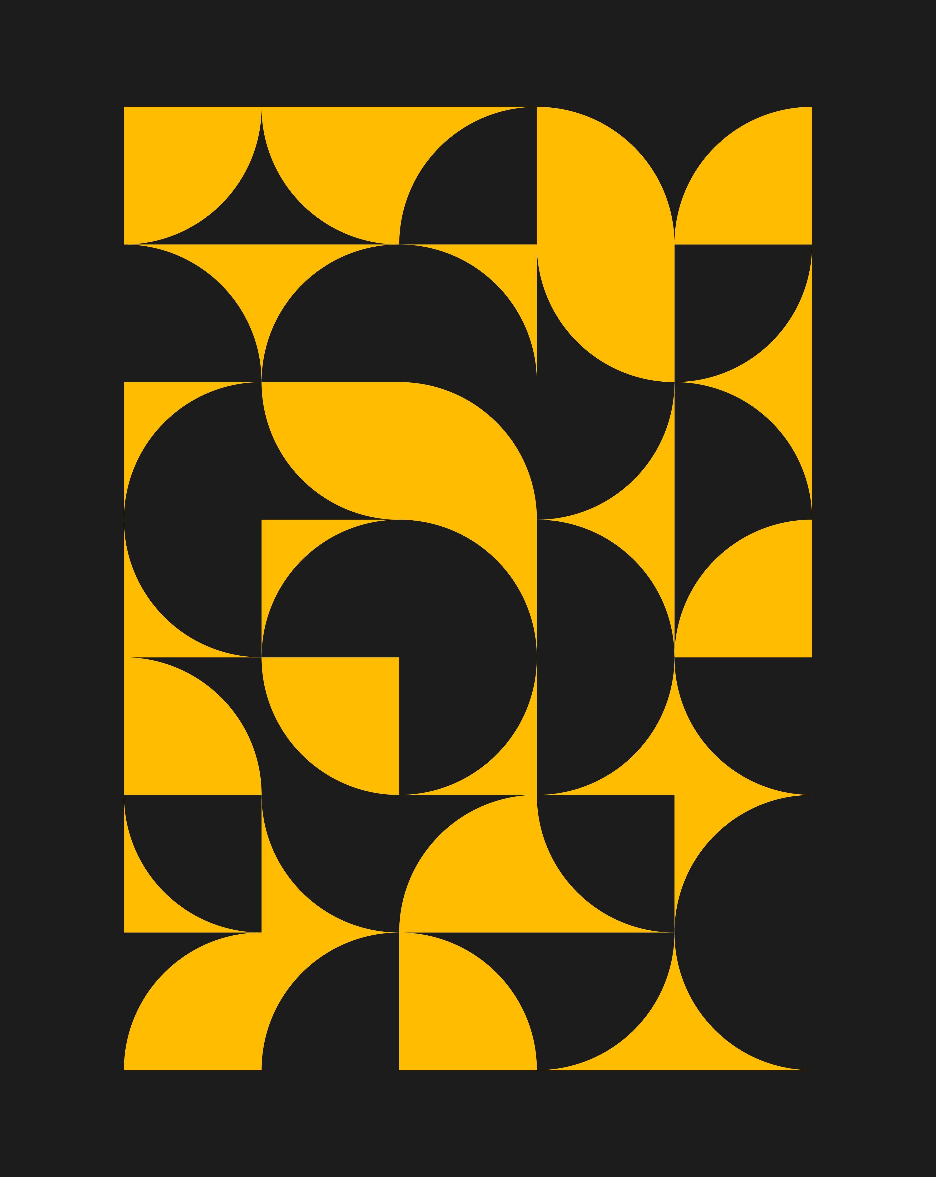 Große Wandbilder-Modernes geometrisches Design in Schwarz und Gelb