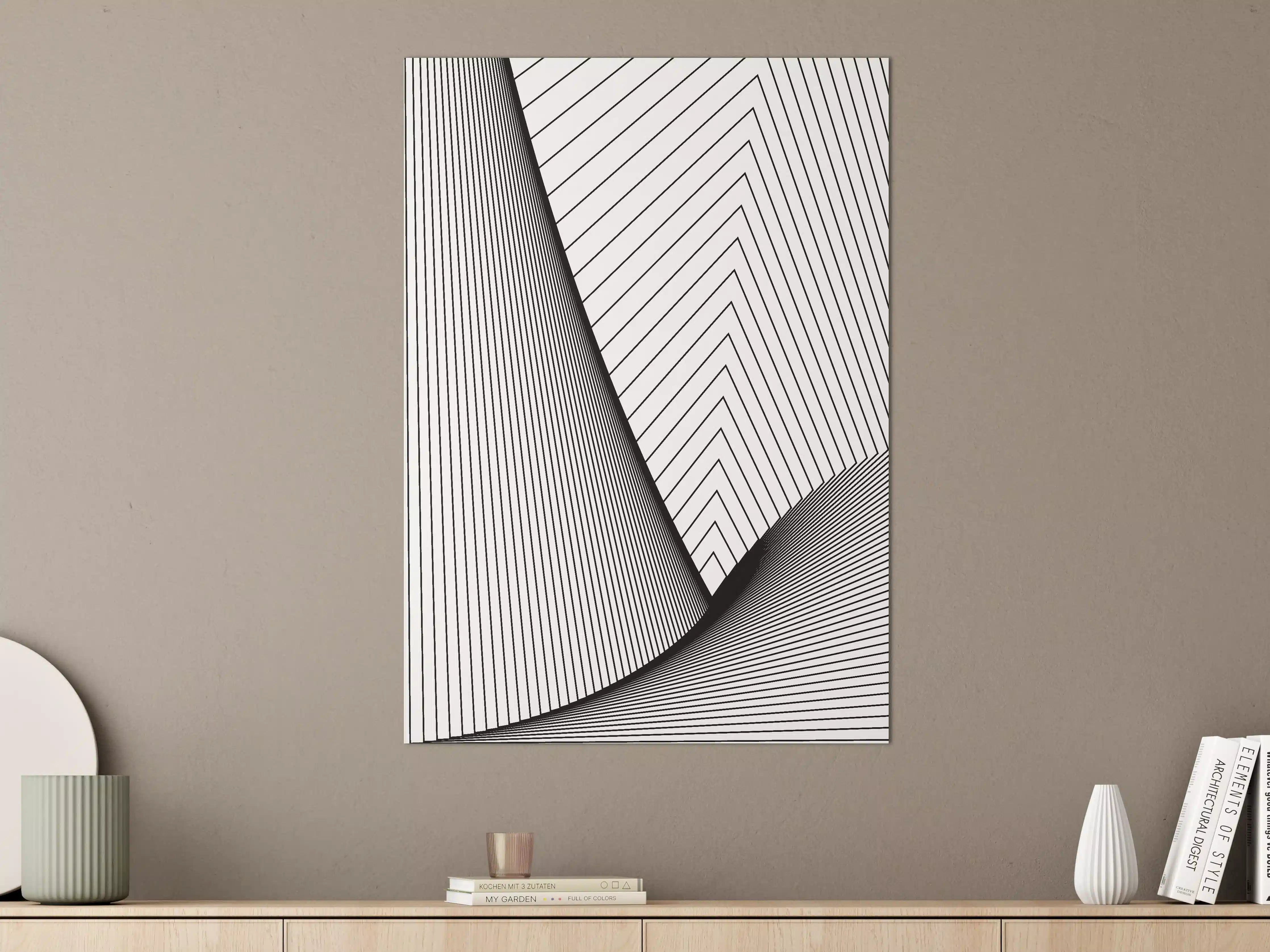 Große Wandbilder - Modernes, geometrisches Wandbild in Schwarz-Weiß