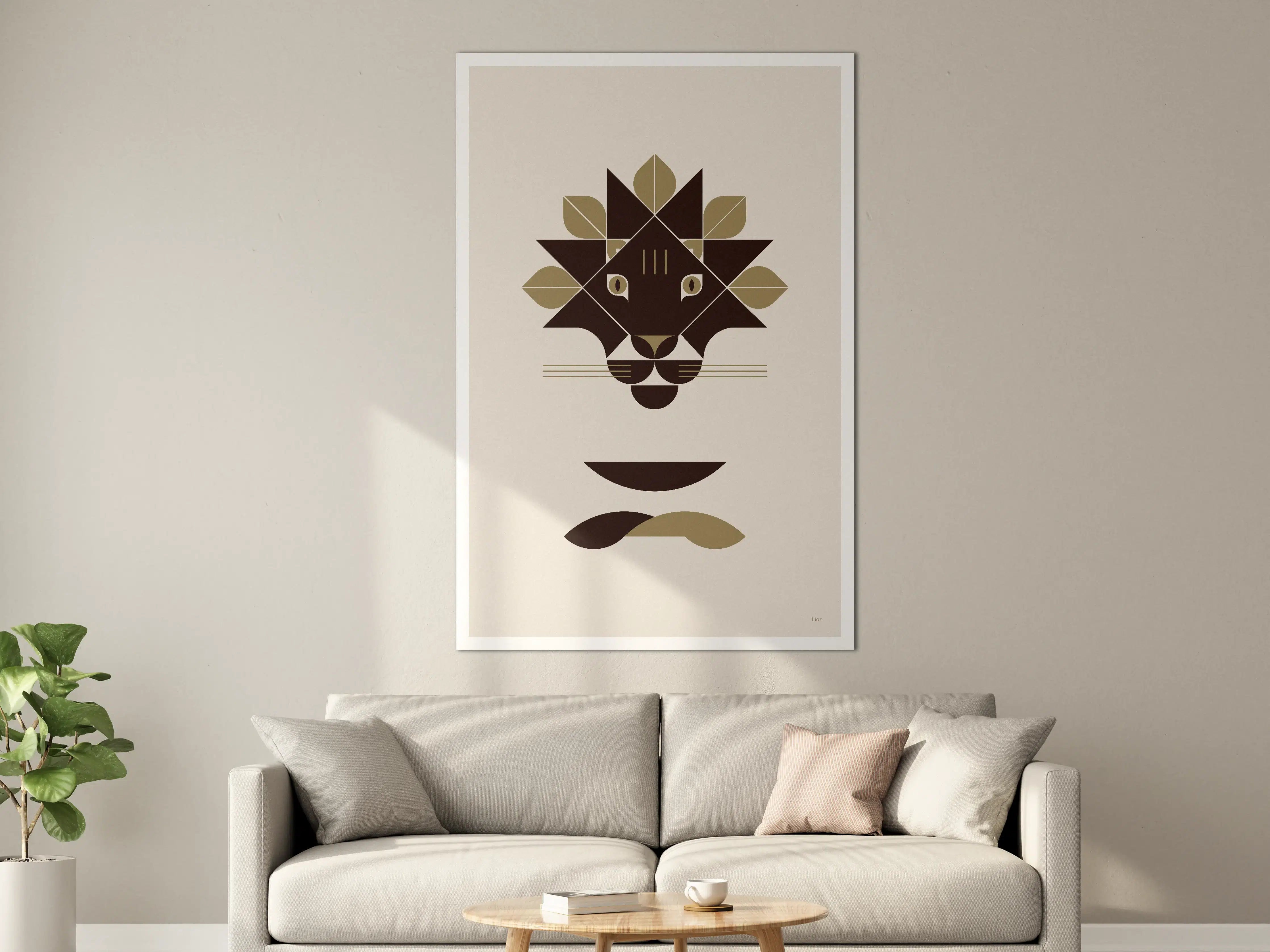 Große Wandbilder - Modischer Löwenkopf im minimalistischen Design