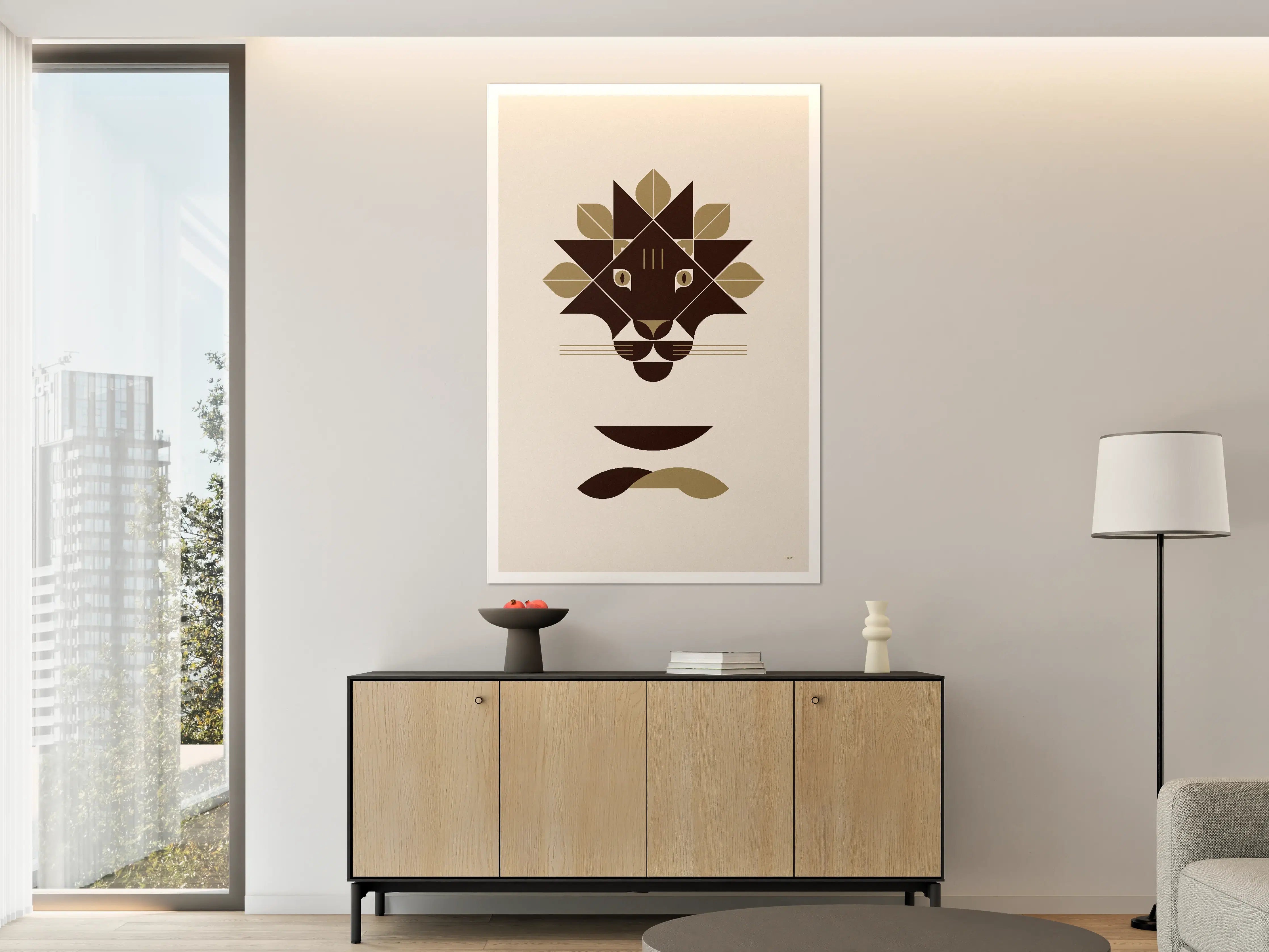 Große Wandbilder - Modischer Löwenkopf im minimalistischen Design
