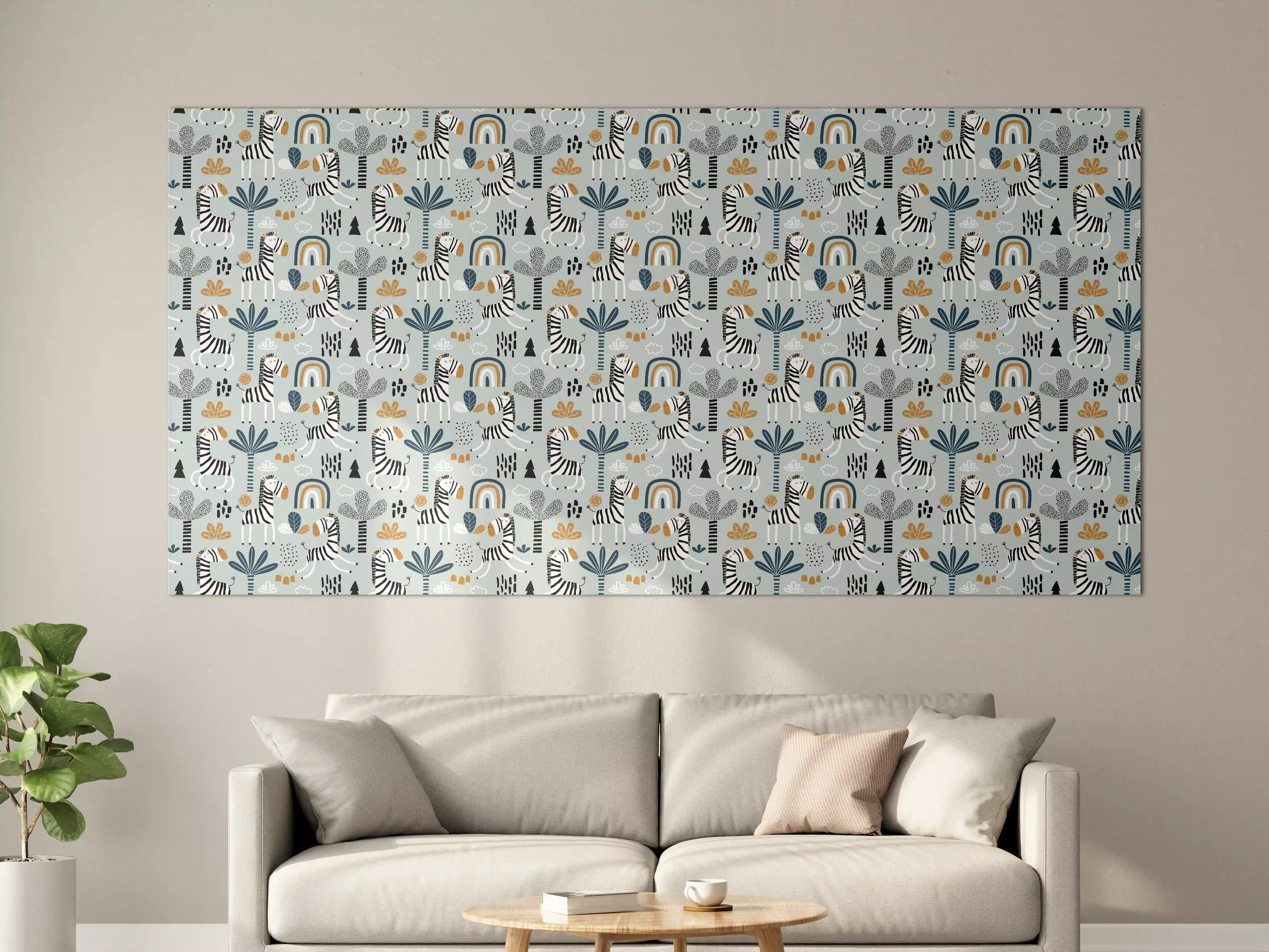 Große Wandbilder - Modischer, geometrischer Stoffmuster-Druck