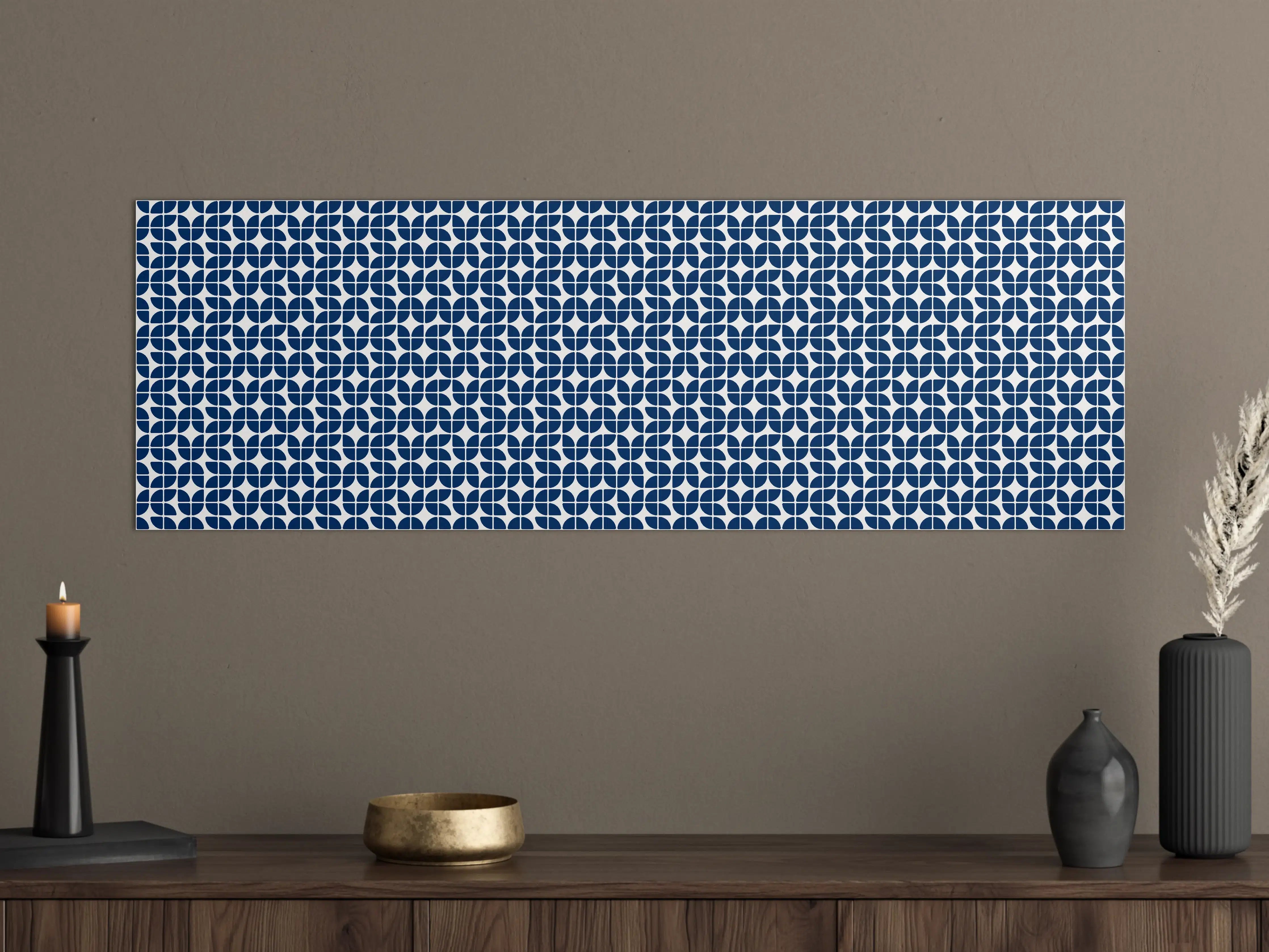 Große Wandbilder - Modisches Muster in Blau und Weiß