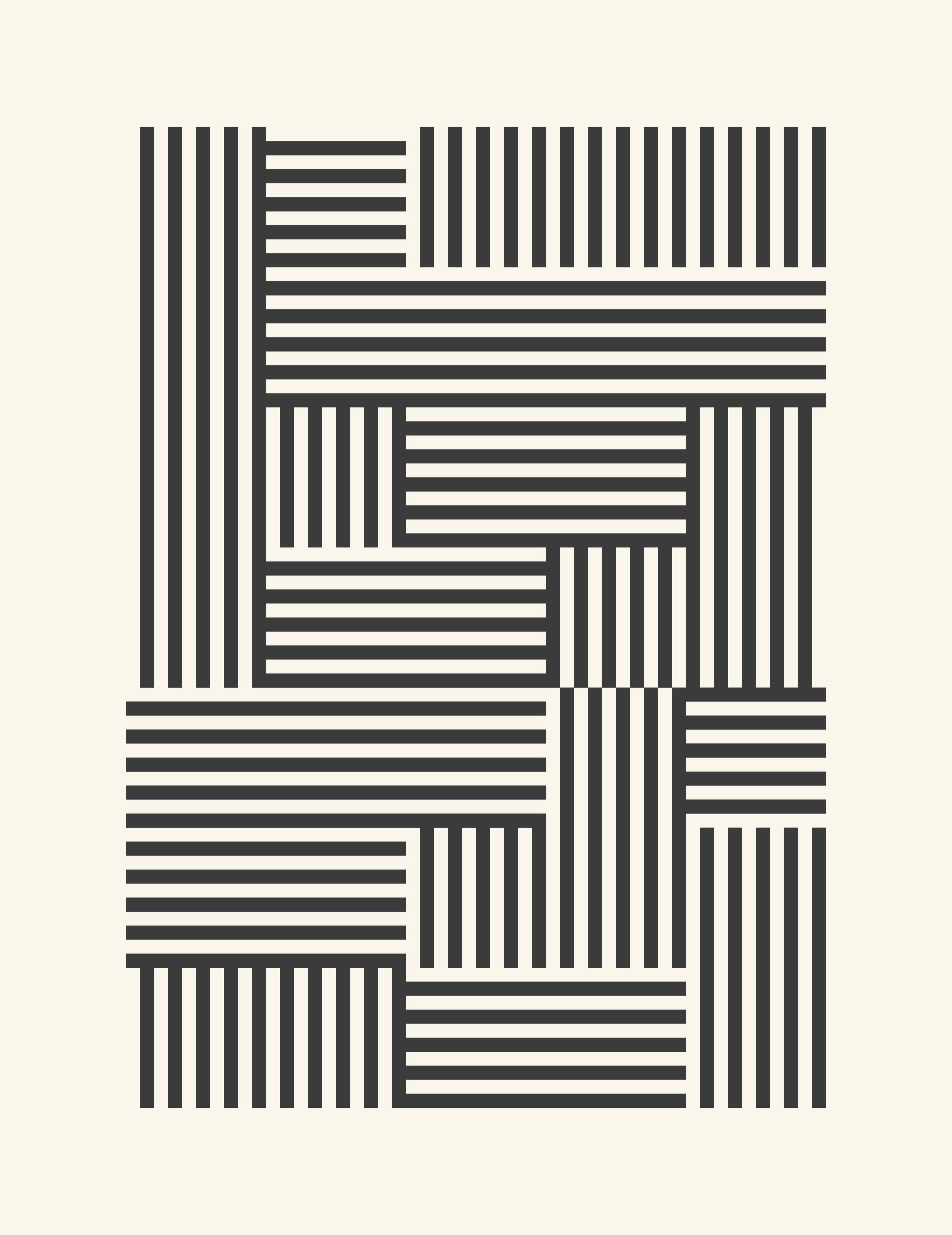 Große Wandbilder-Modulares Schwarz-Weiß-Stripemuster