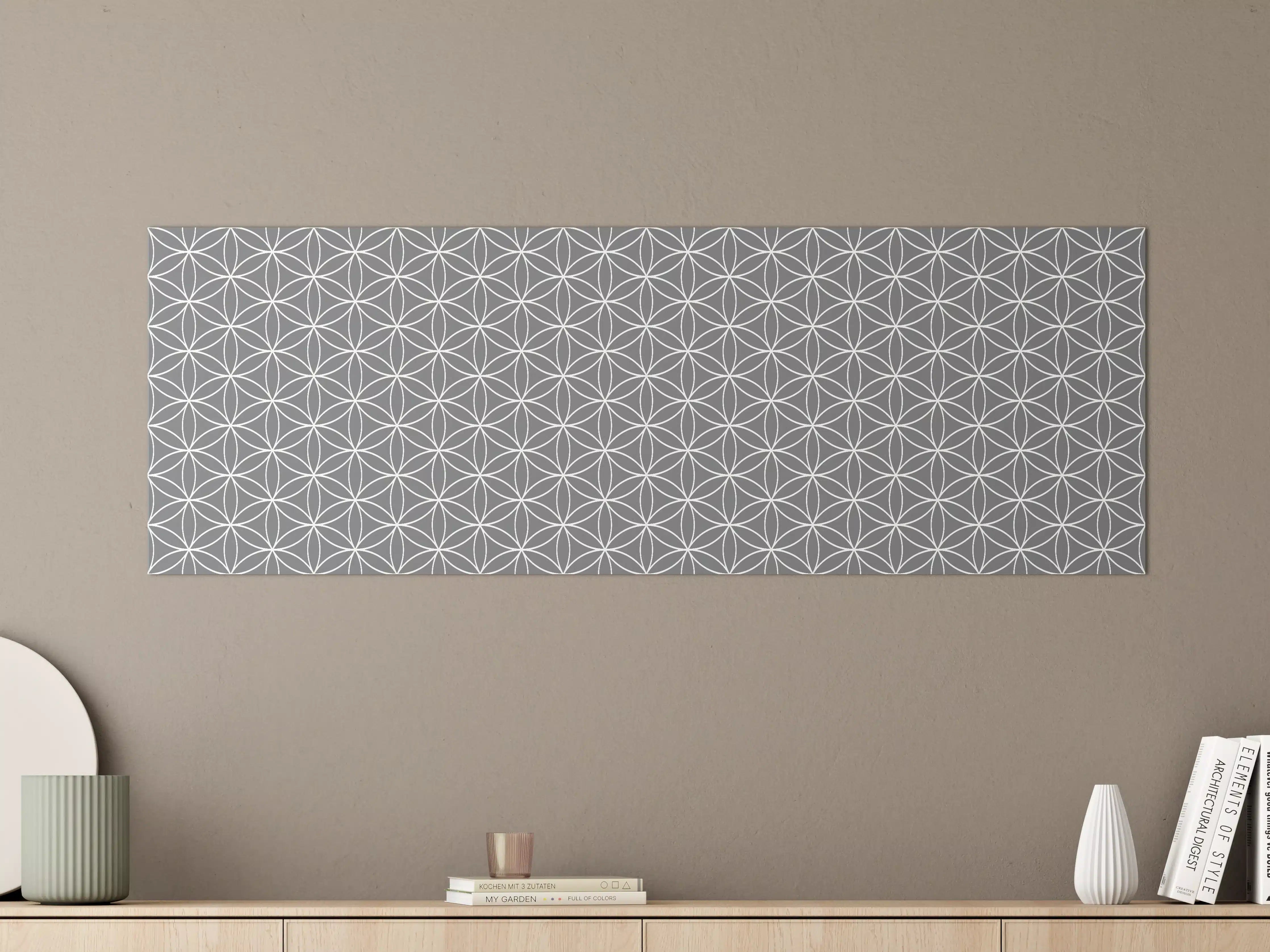 Große Wandbilder - Modulares geometrisches Muster in Grau