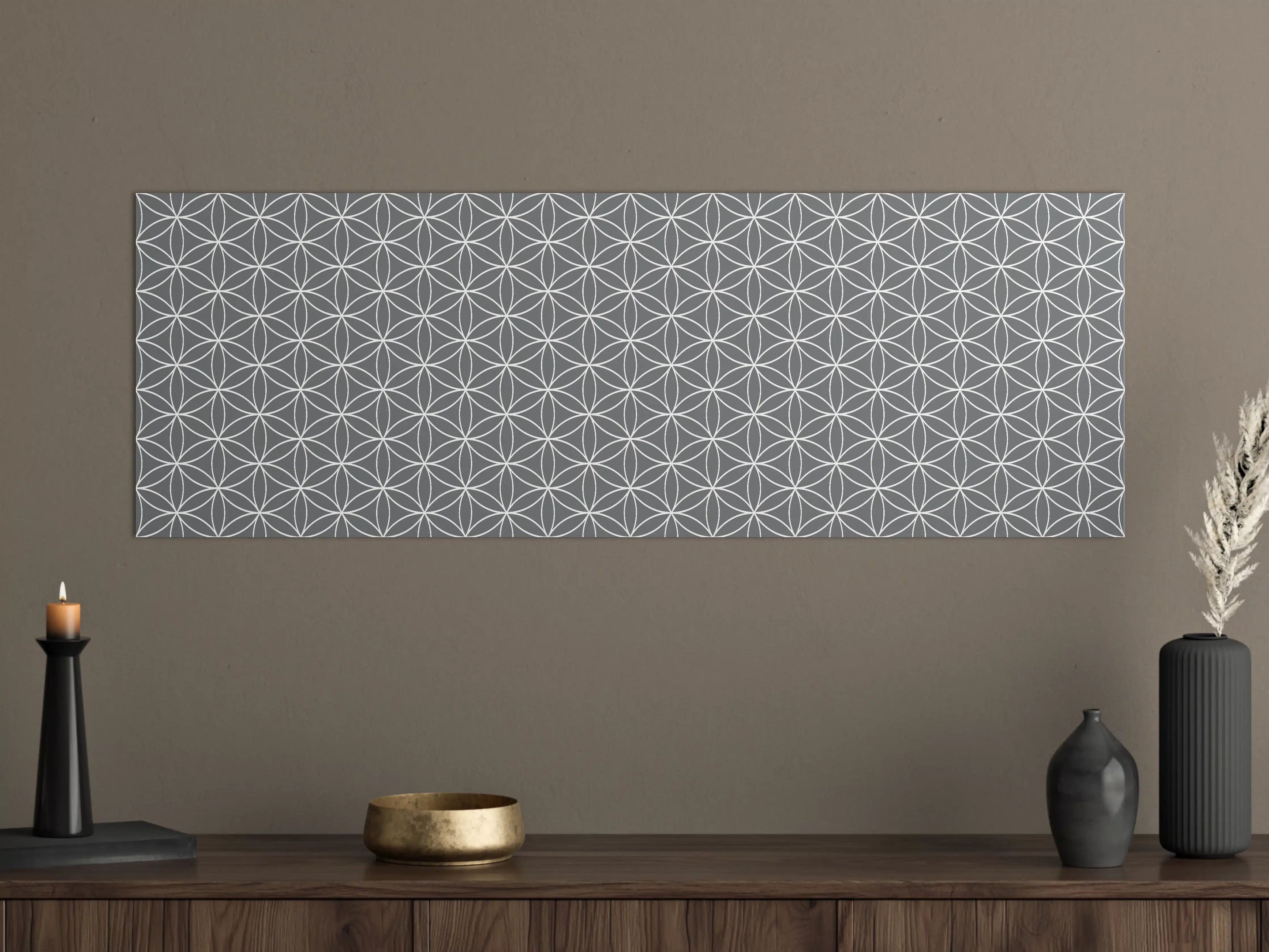 Große Wandbilder - Modulares geometrisches Muster in Grau