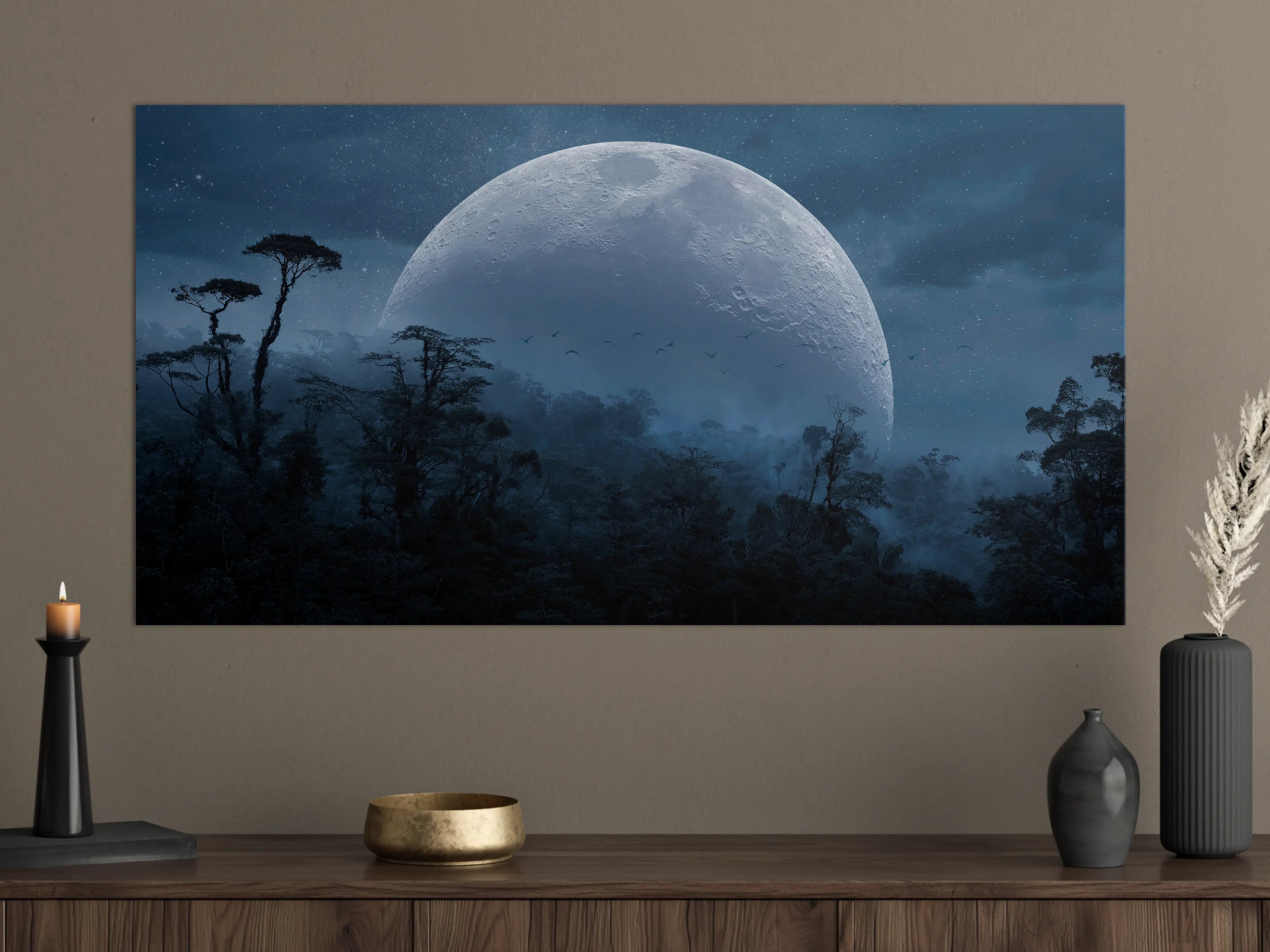 Große Wandbilder - Mondlicht Dschungel Panorama