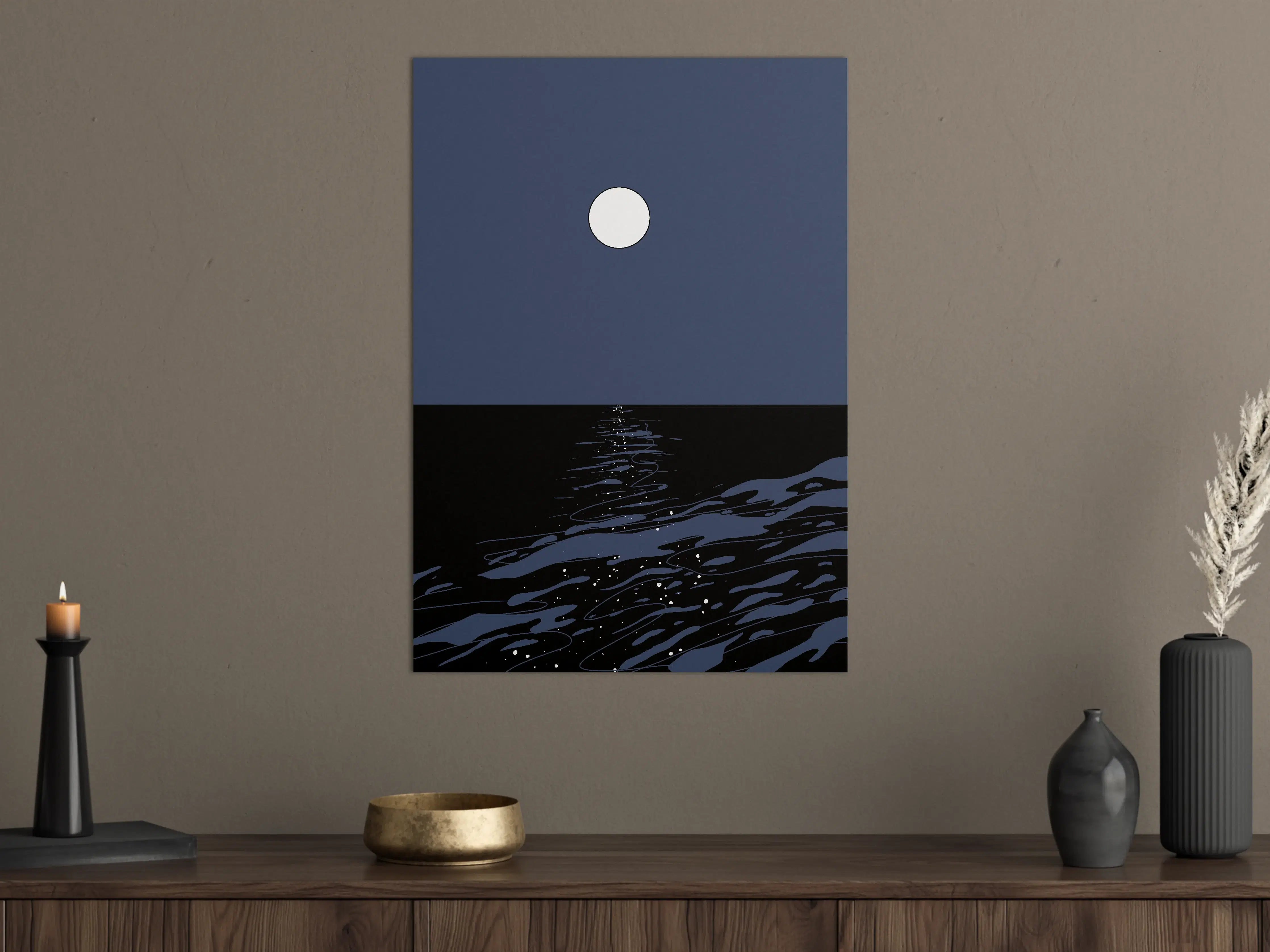 Große Wandbilder - Mondlicht über dem Wasser