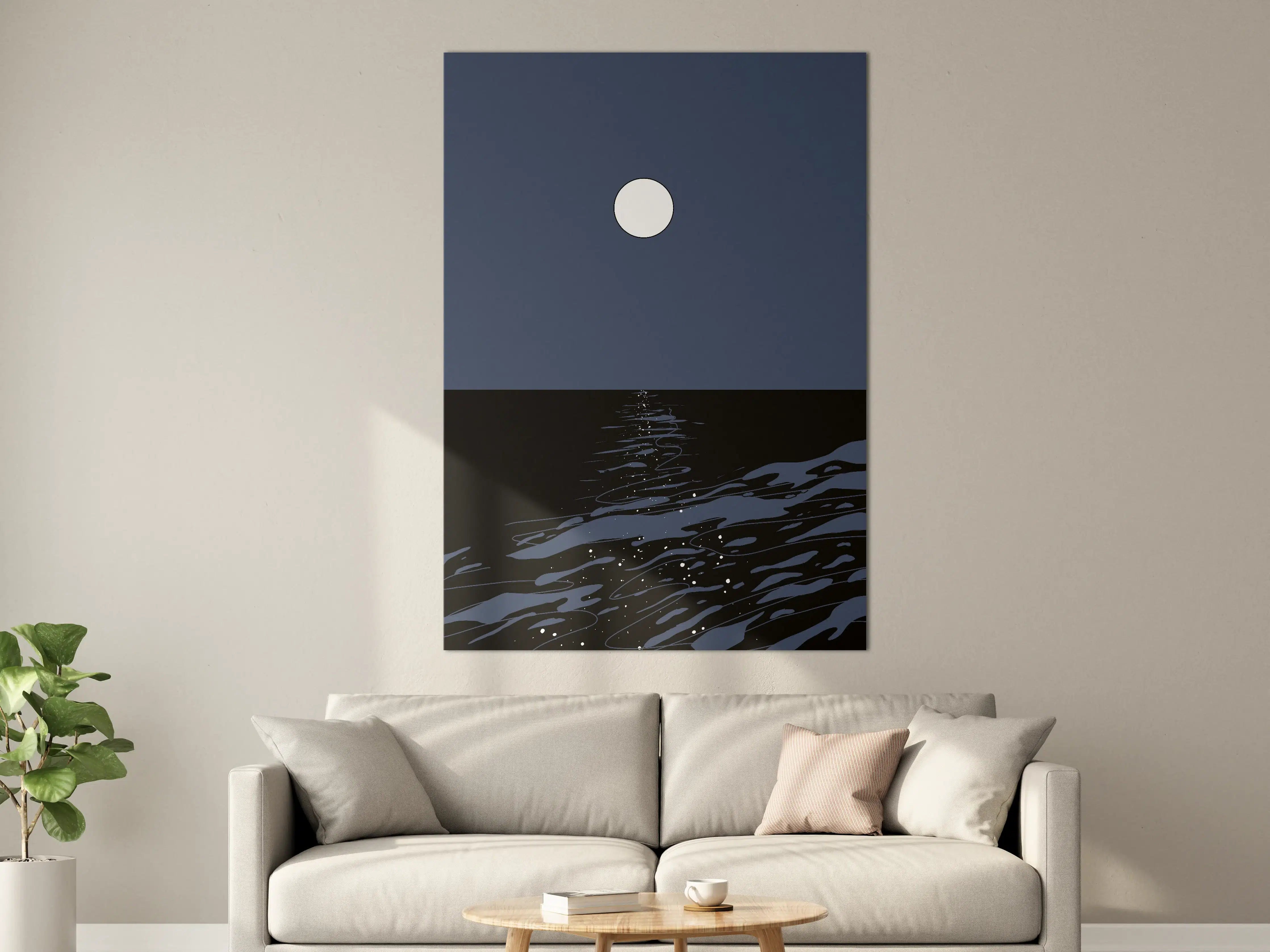 Große Wandbilder - Mondlicht über dem Wasser
