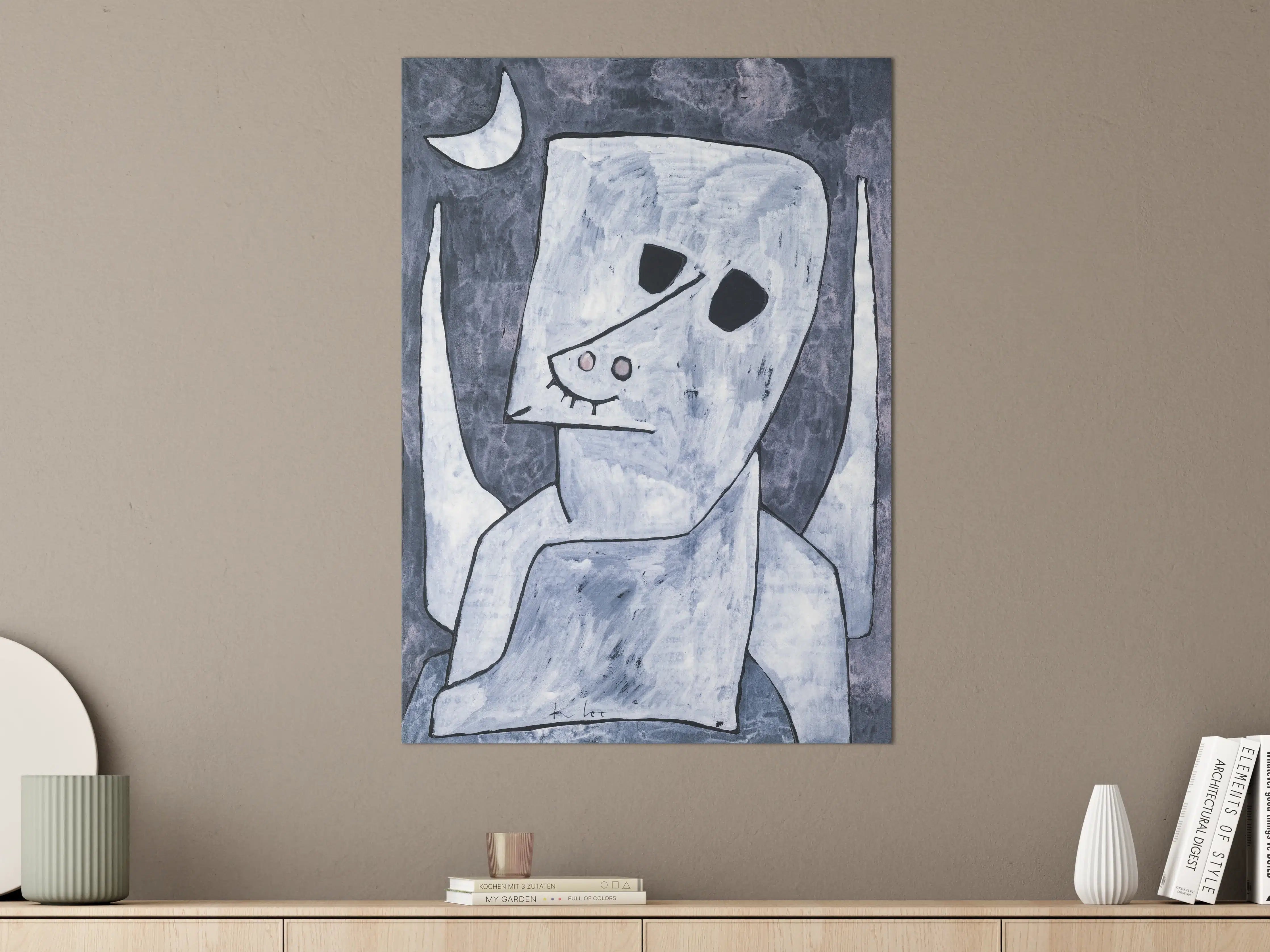 Große Wandbilder - Mondnacht mit Skizzenstil-Motiv