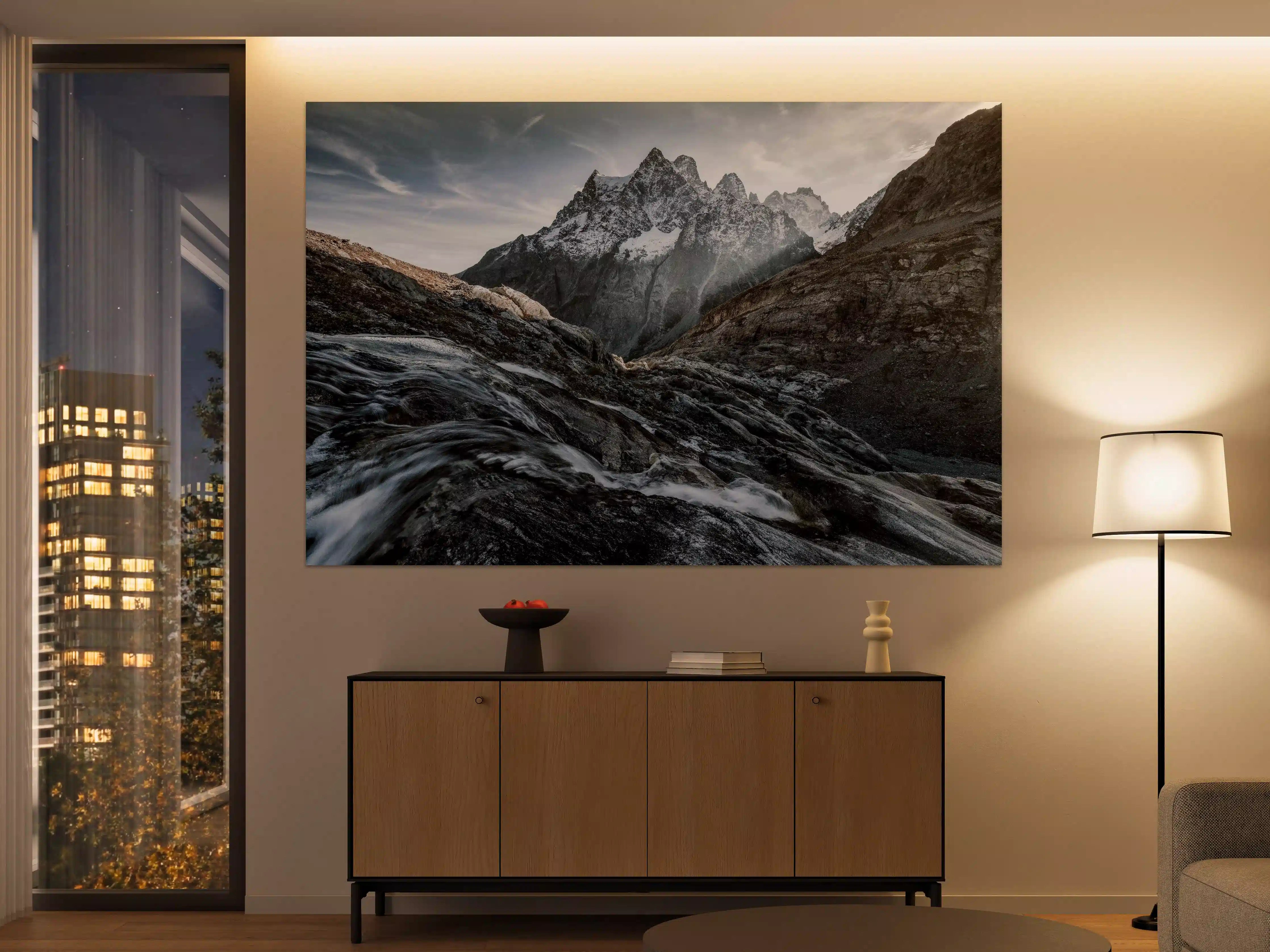 Große Wandbilder - Monochrome Berglandschaft