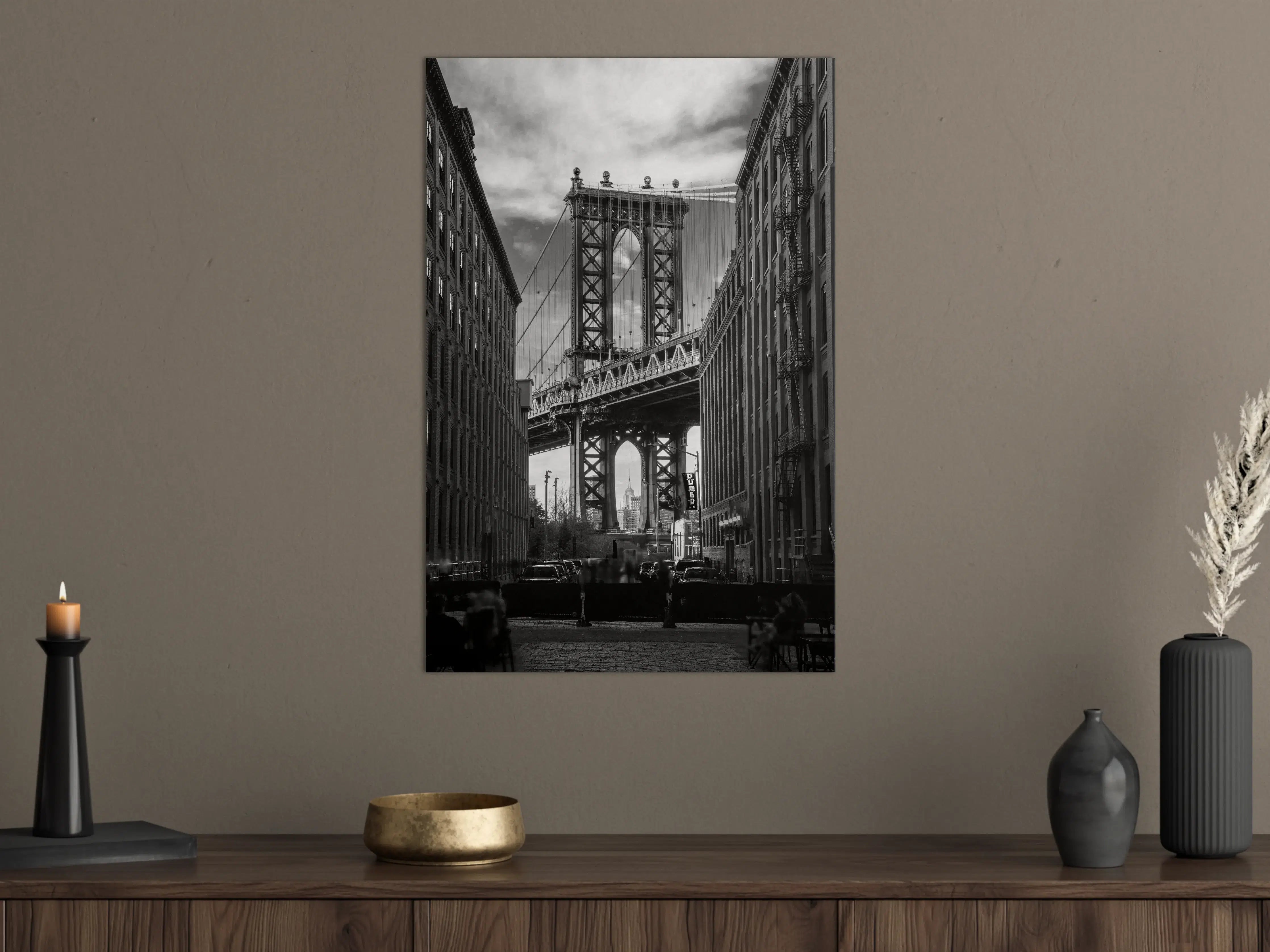 Große Wandbilder - Monochrome NYC Brückenszene
