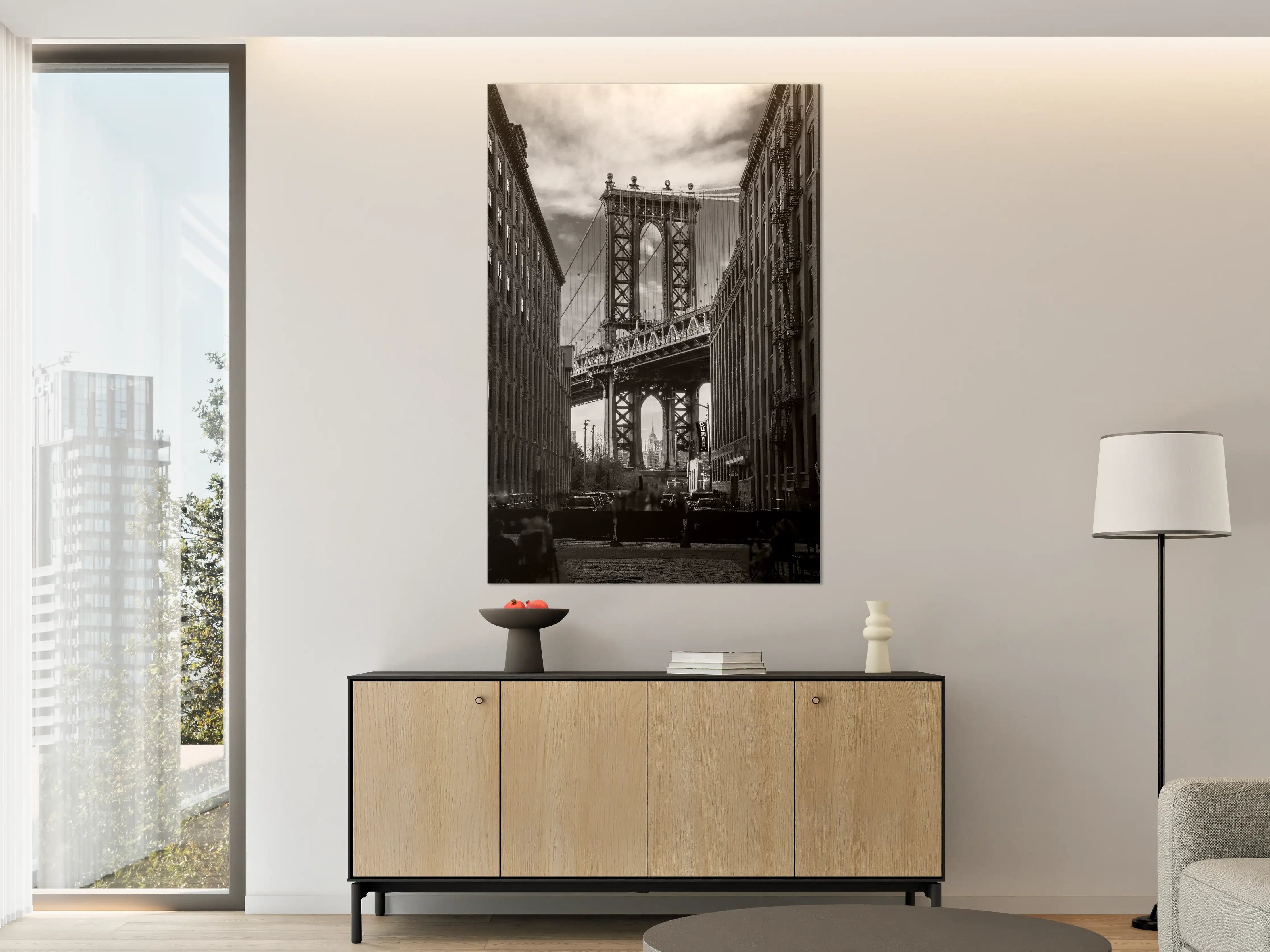 Große Wandbilder - Monochrome NYC Brückenszene