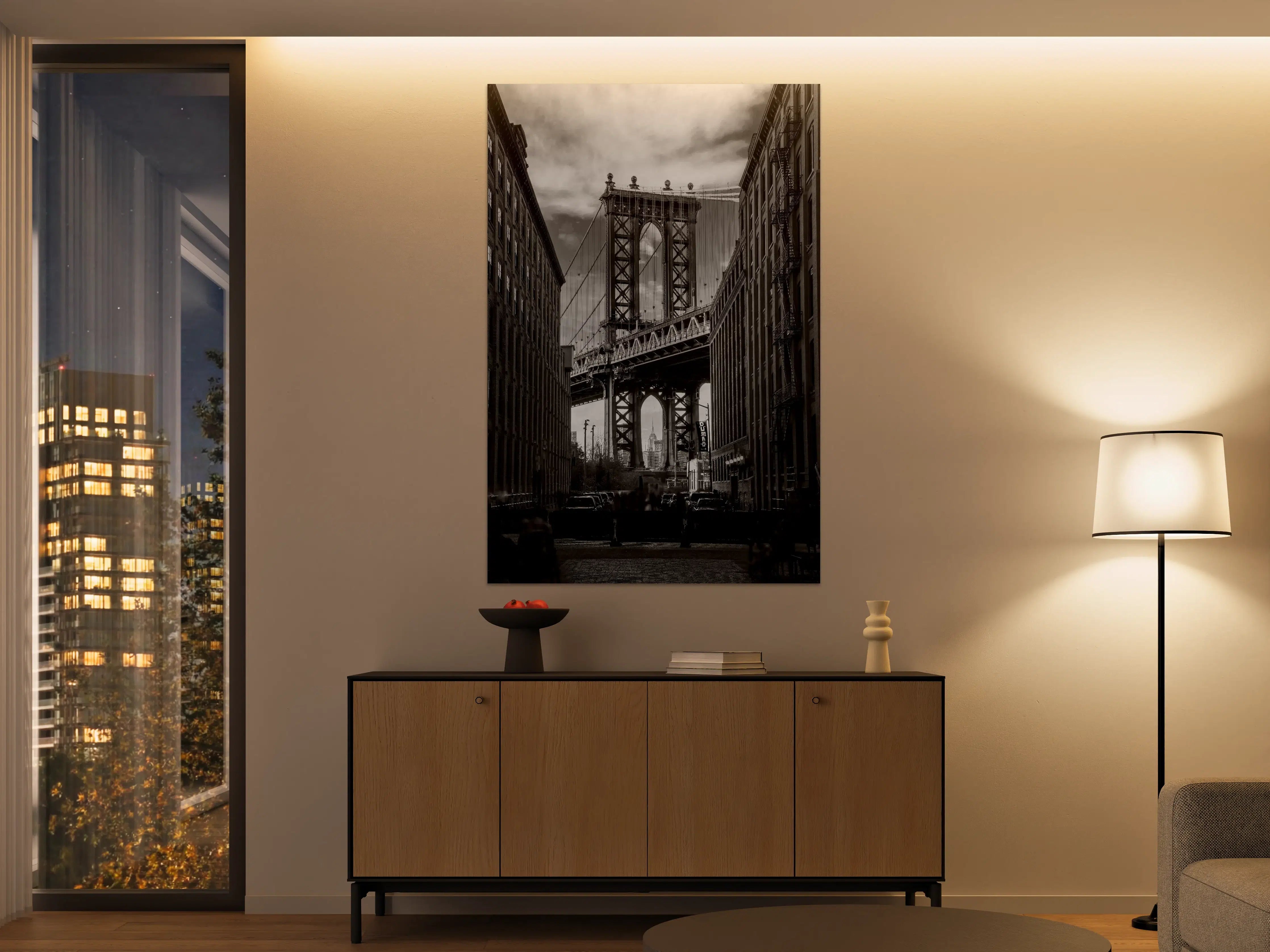 Große Wandbilder - Monochrome NYC Brückenszene