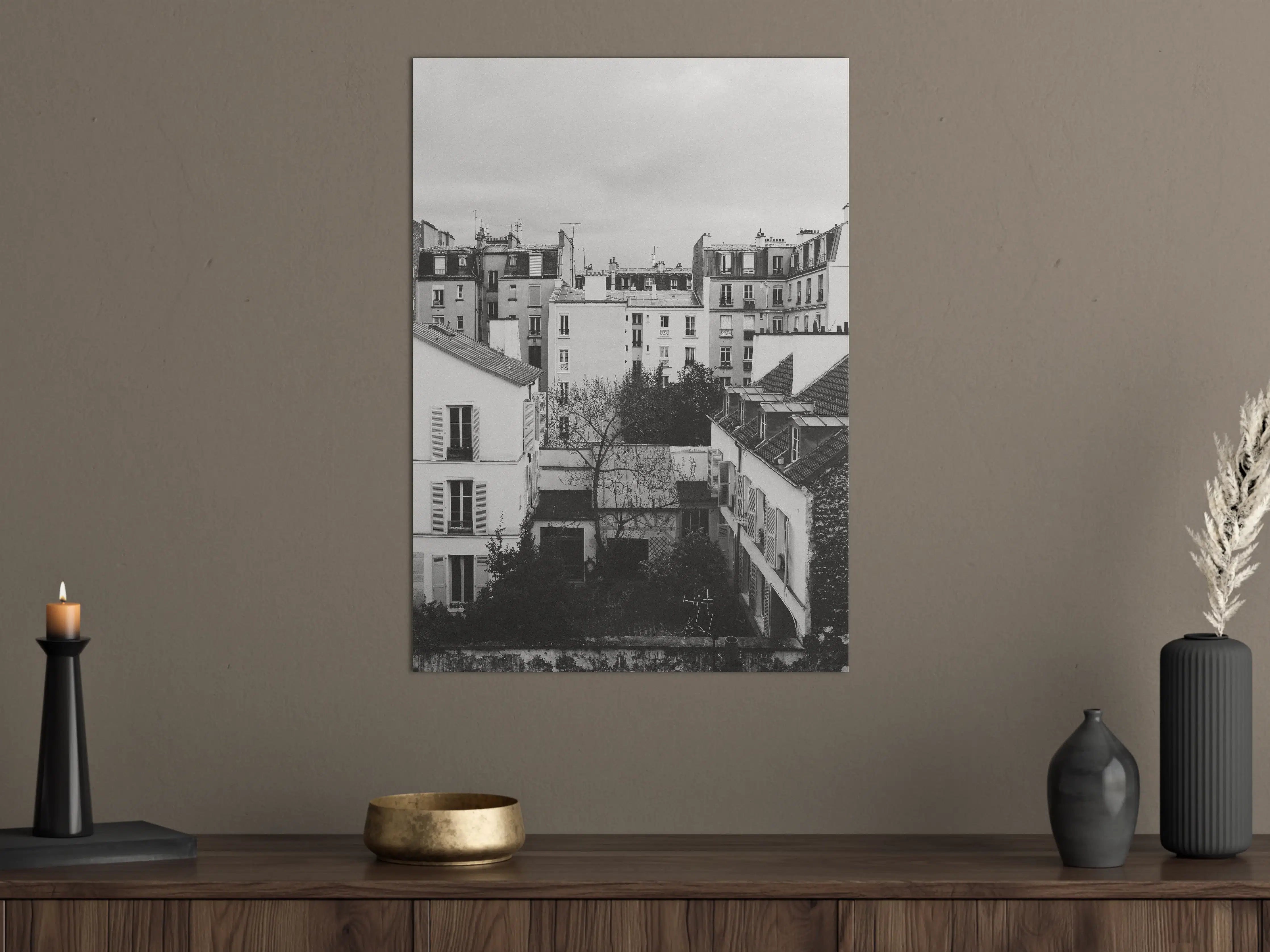 Große Wandbilder - Monochromes Paris-Straßenpanorama