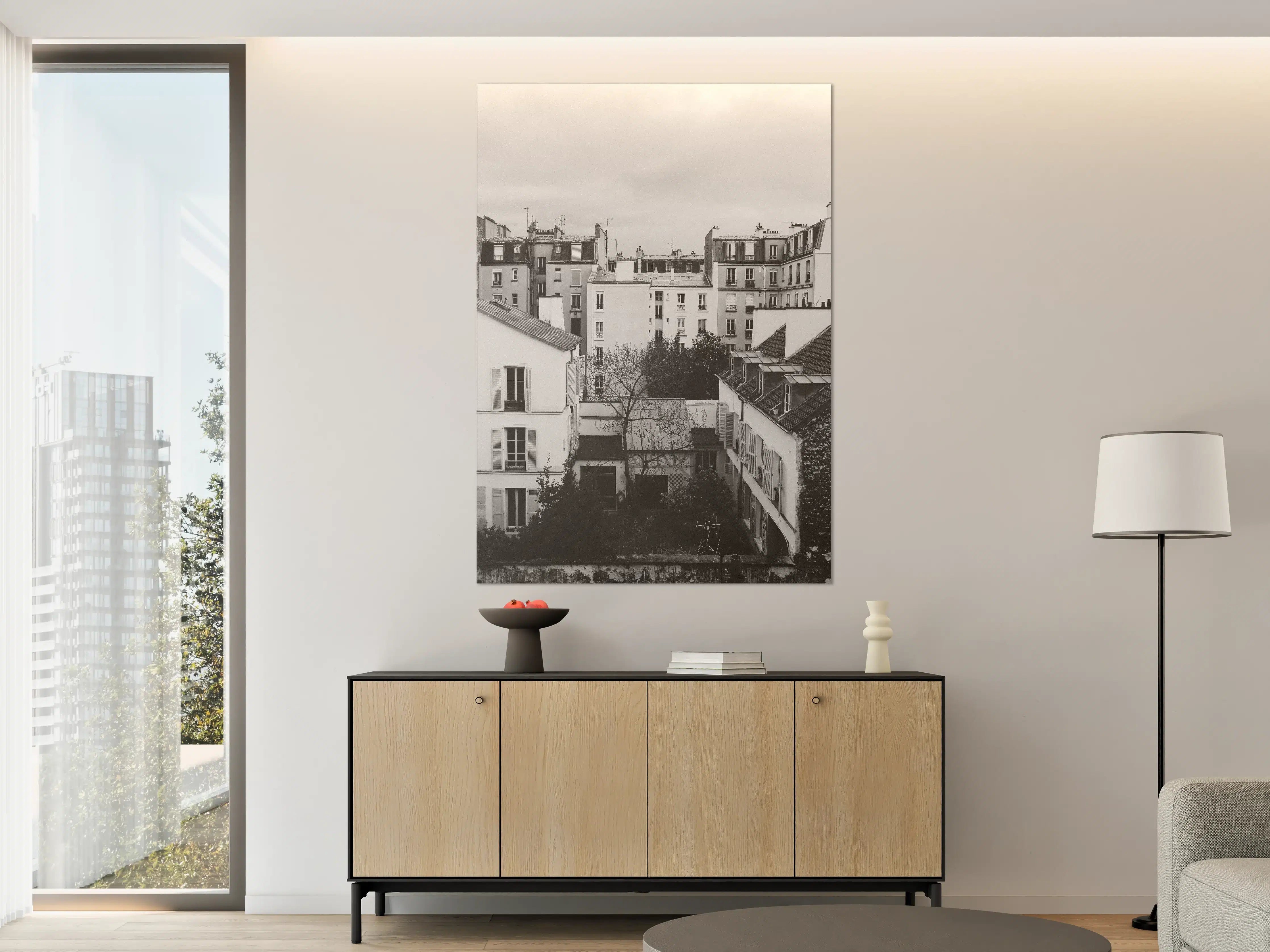 Große Wandbilder - Monochromes Paris-Straßenpanorama