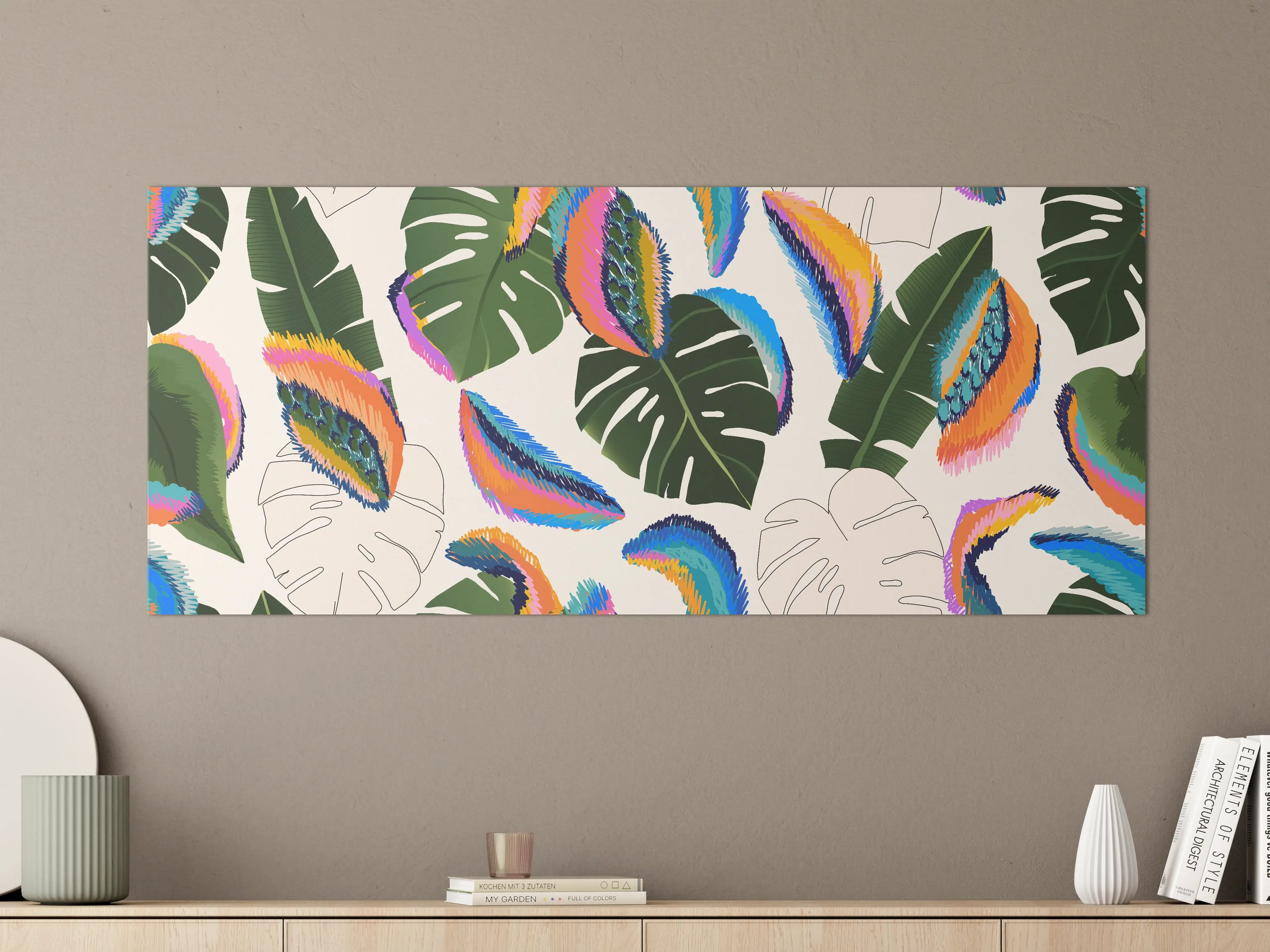 Große Wandbilder - Monstera Tropic Bunte Blätter
