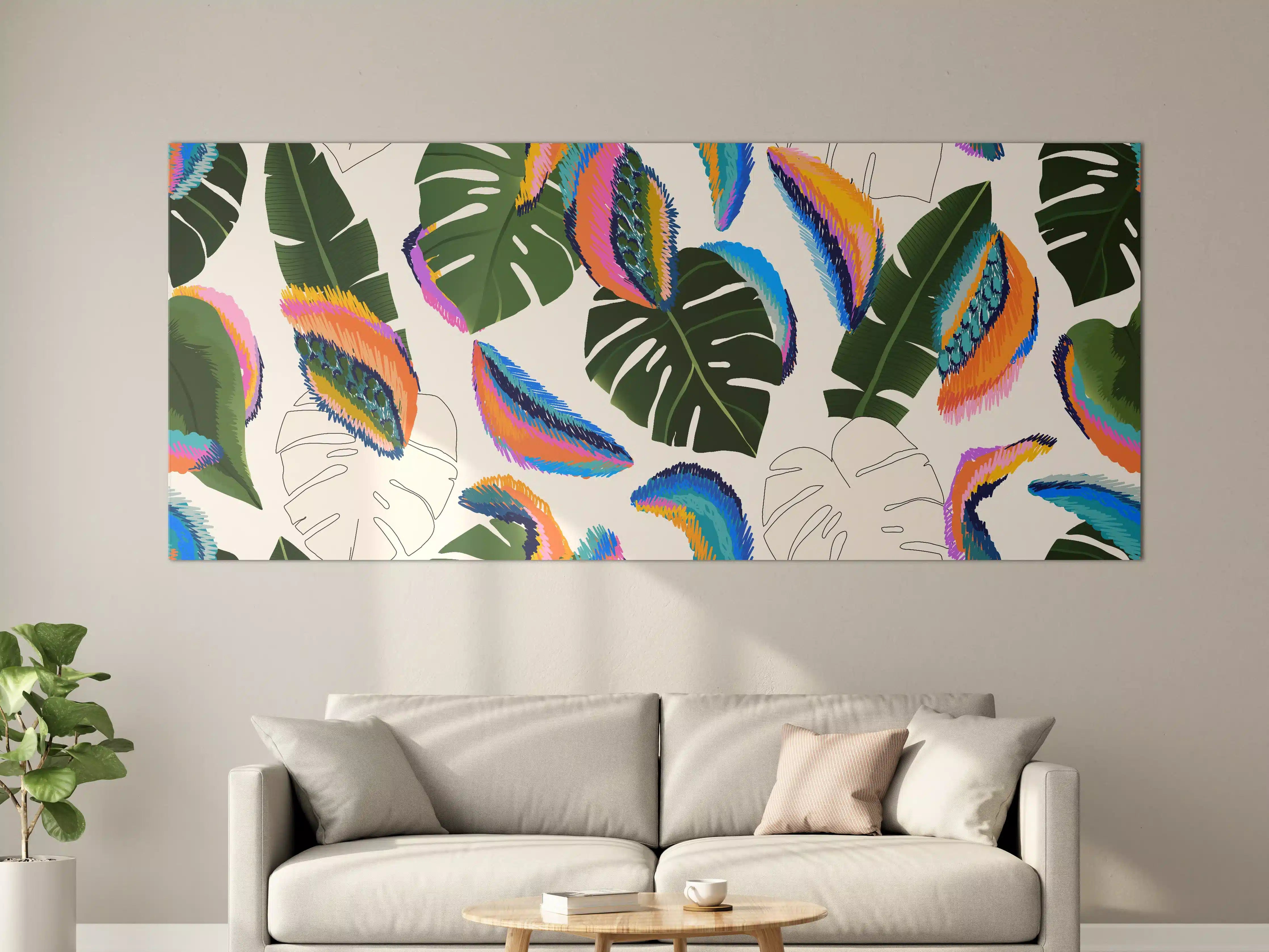 Große Wandbilder - Monstera Tropic Bunte Blätter