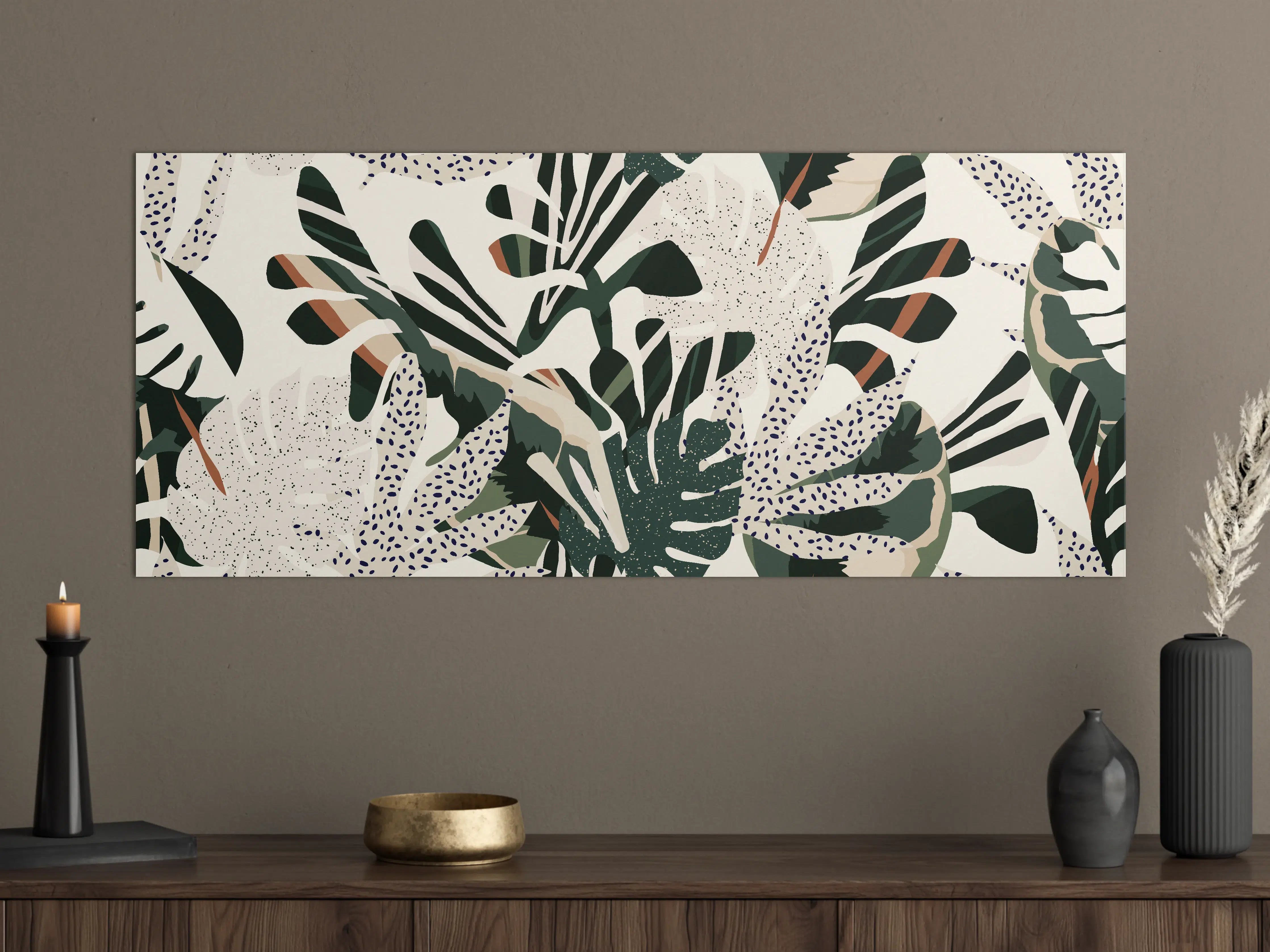 Große Wandbilder - Monstera Tropic Grün-Beige