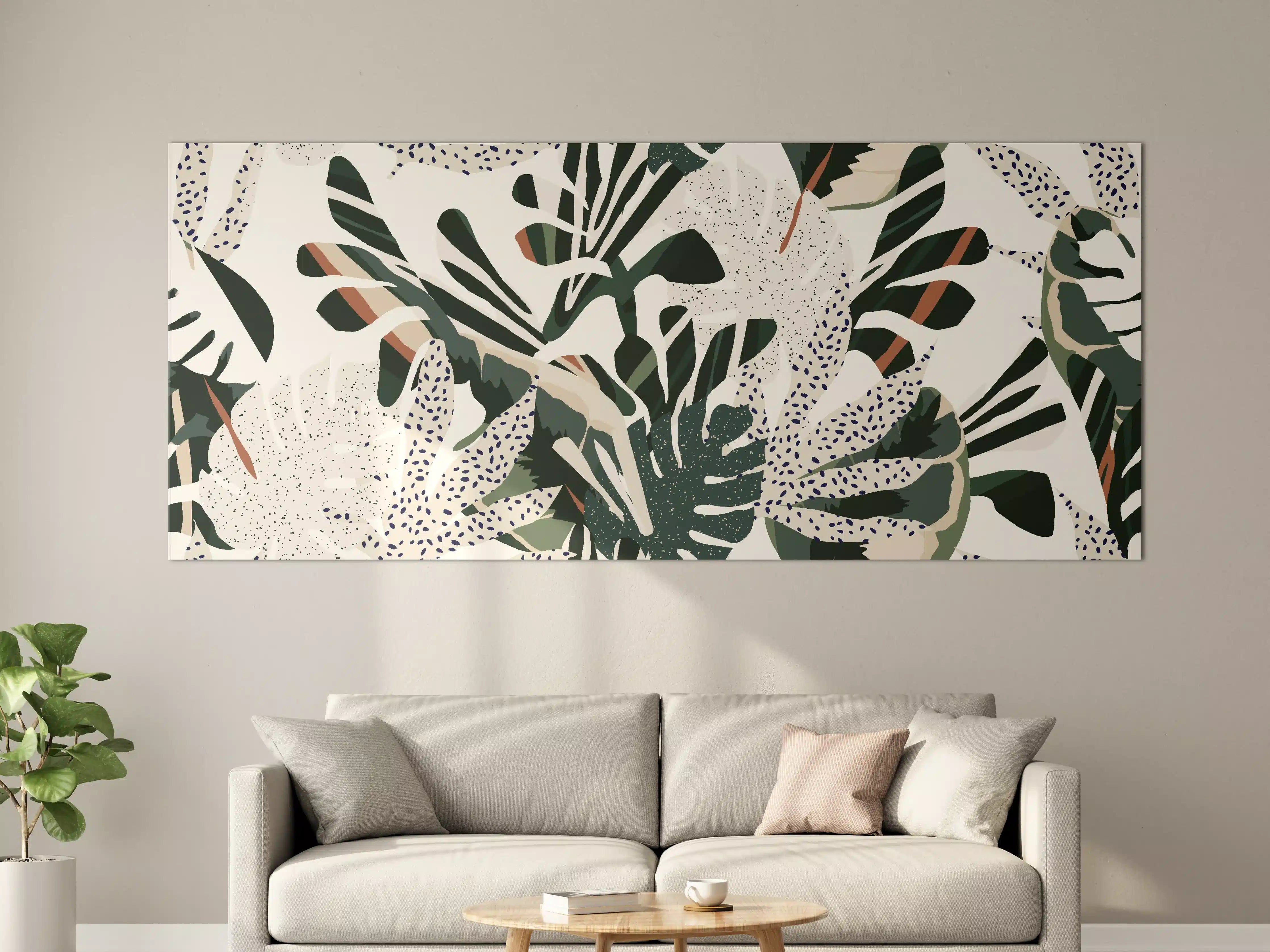 Große Wandbilder - Monstera Tropic Grün-Beige