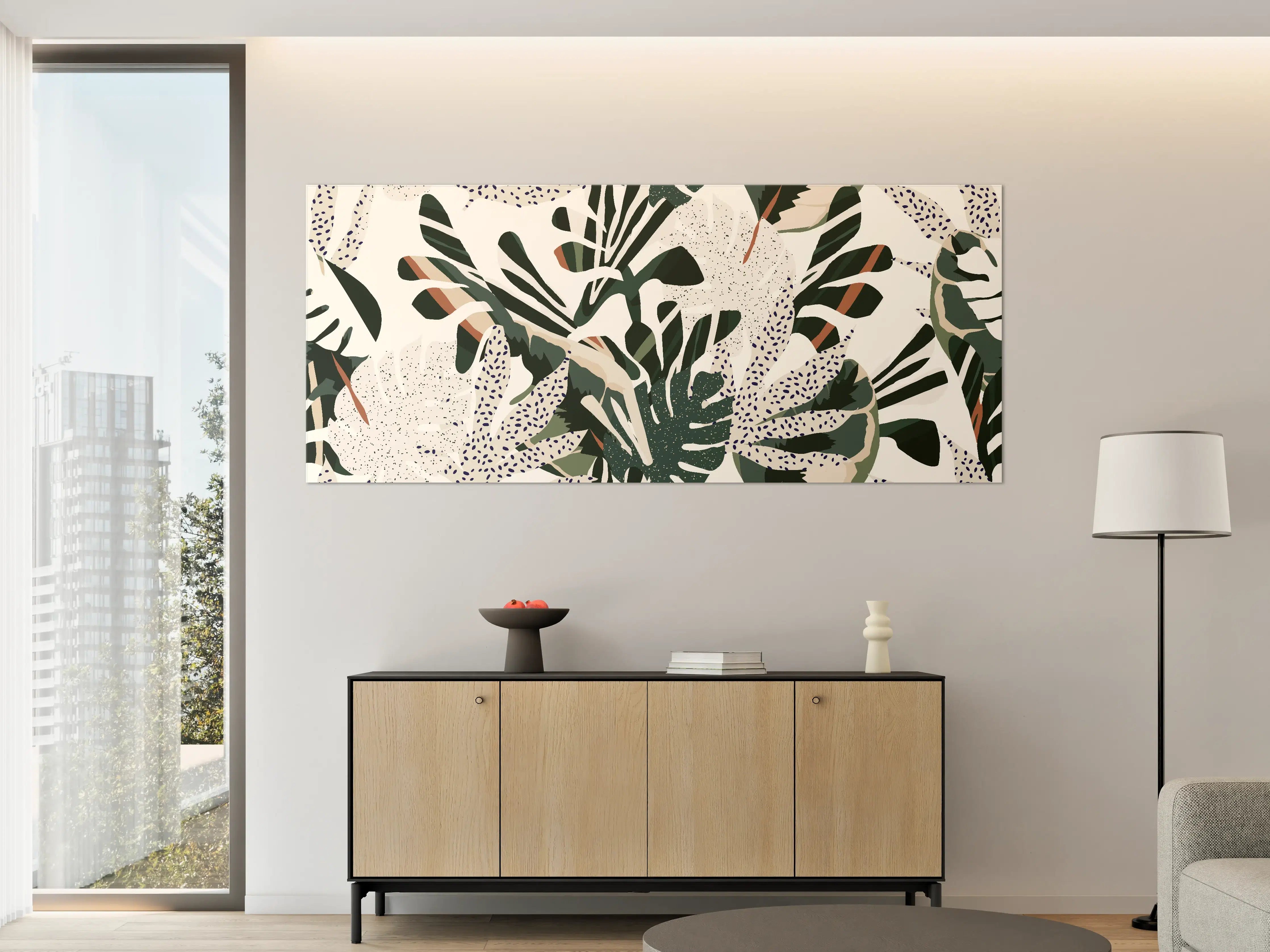 Große Wandbilder - Monstera Tropic Grün-Beige