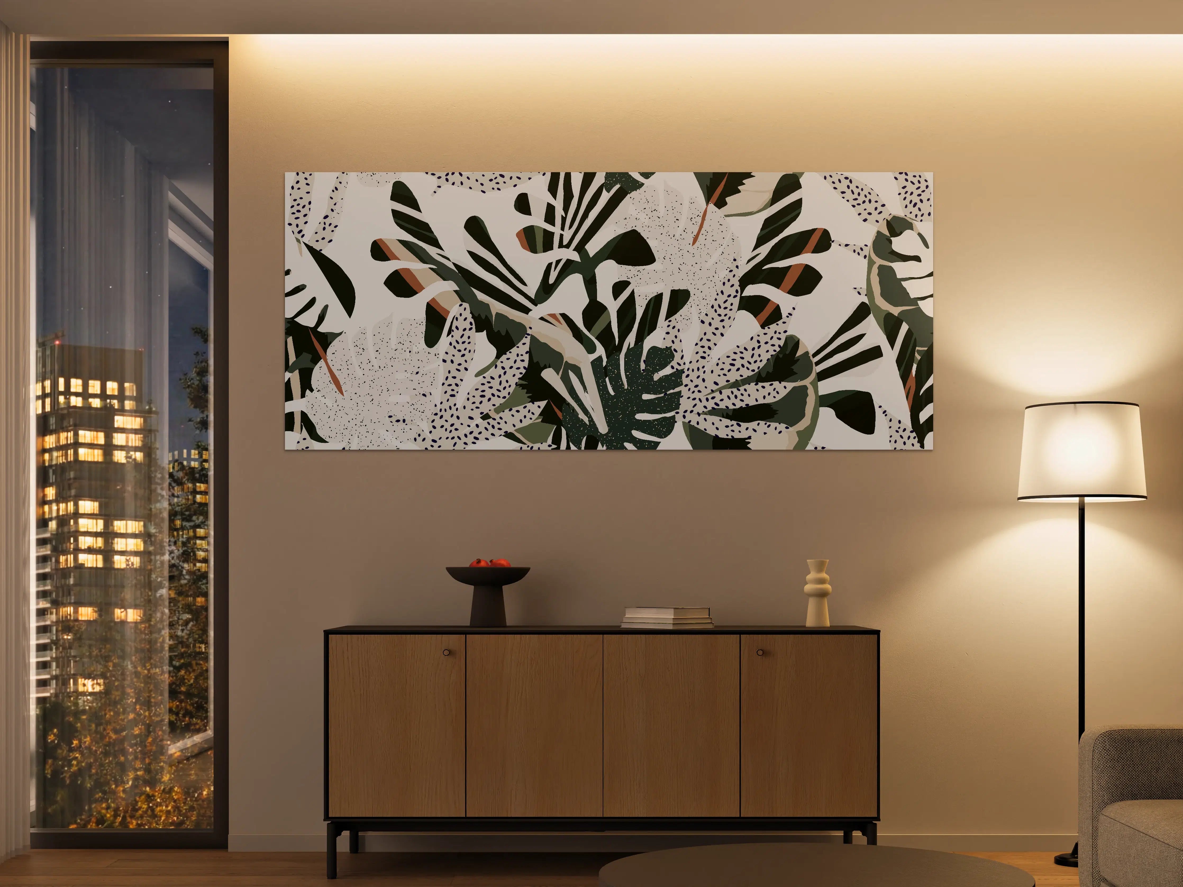 Große Wandbilder - Monstera Tropic Grün-Beige