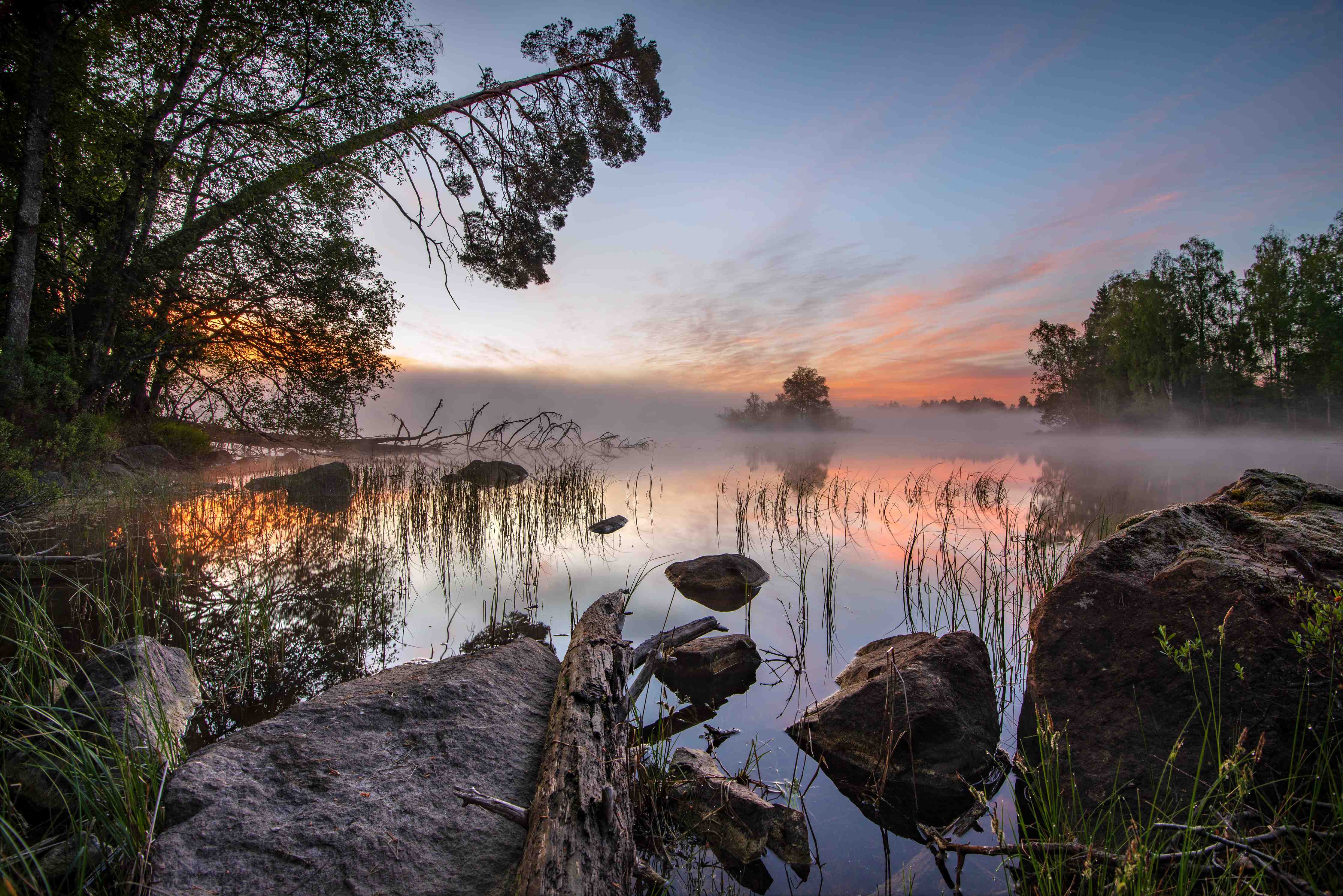 Große Wandbilder-Morgendämmerung am See