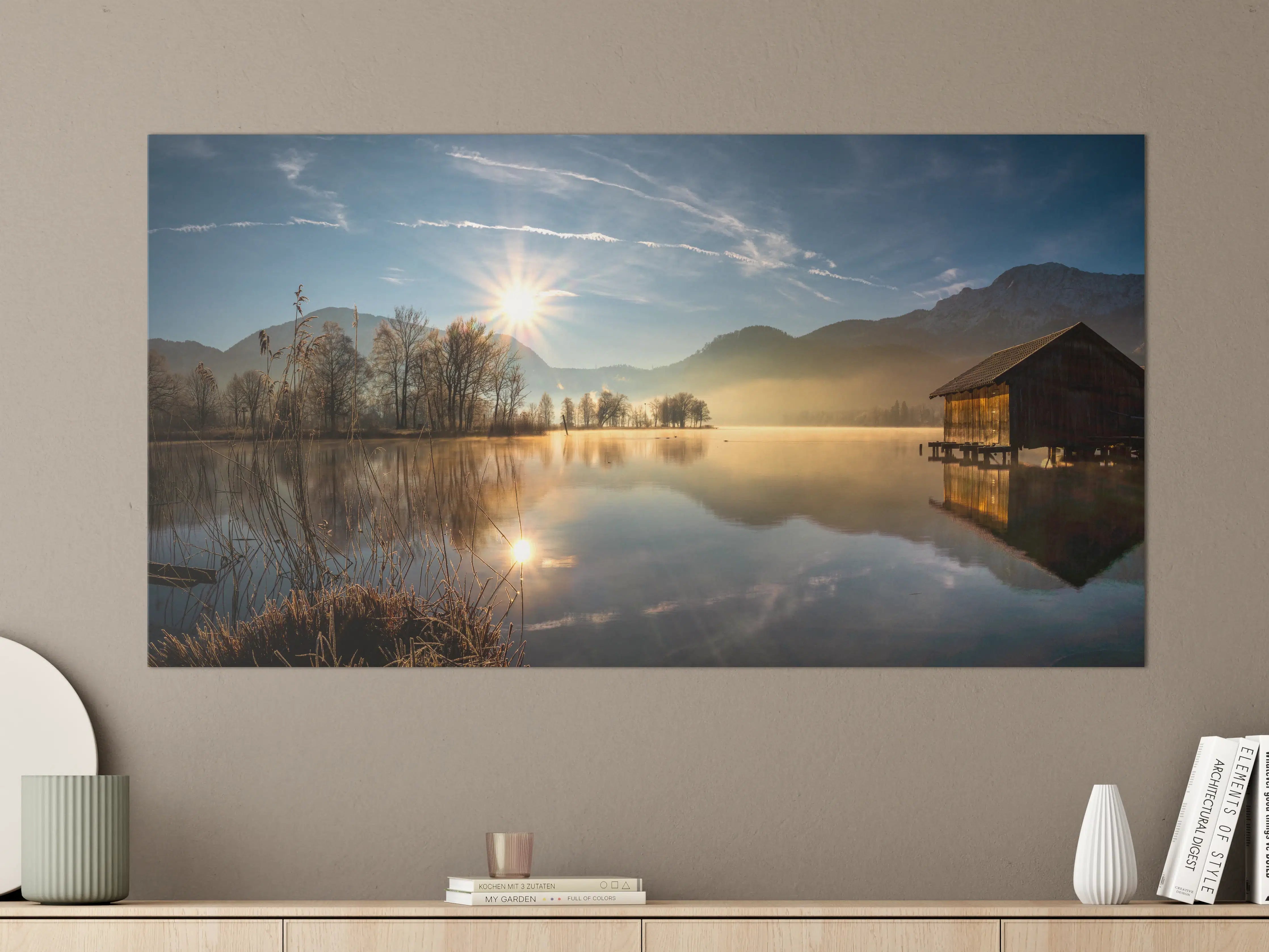 Große Wandbilder - Morgensonnenblick auf den Bayerischen Kochelsee