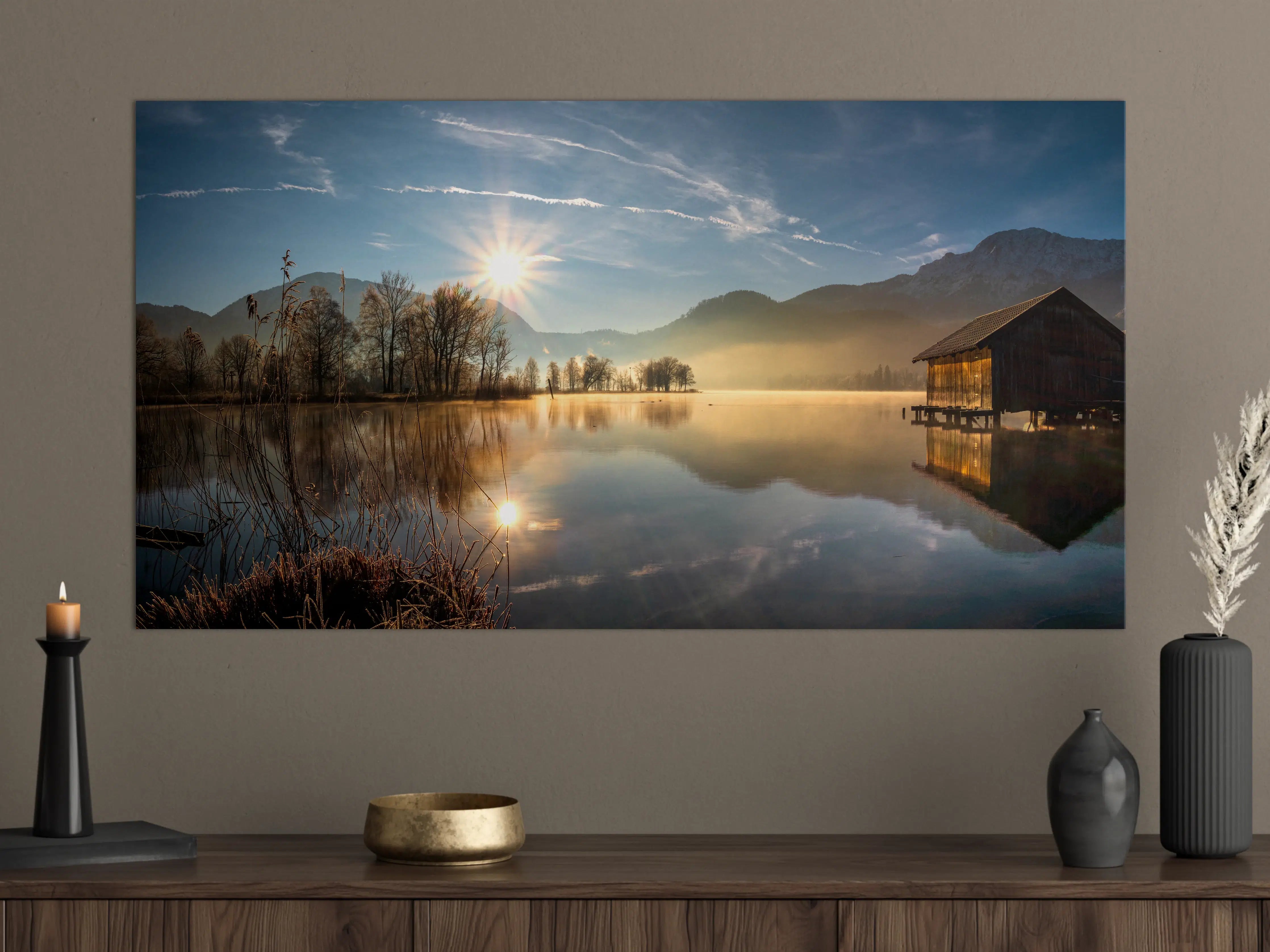 Große Wandbilder - Morgensonnenblick auf den Bayerischen Kochelsee