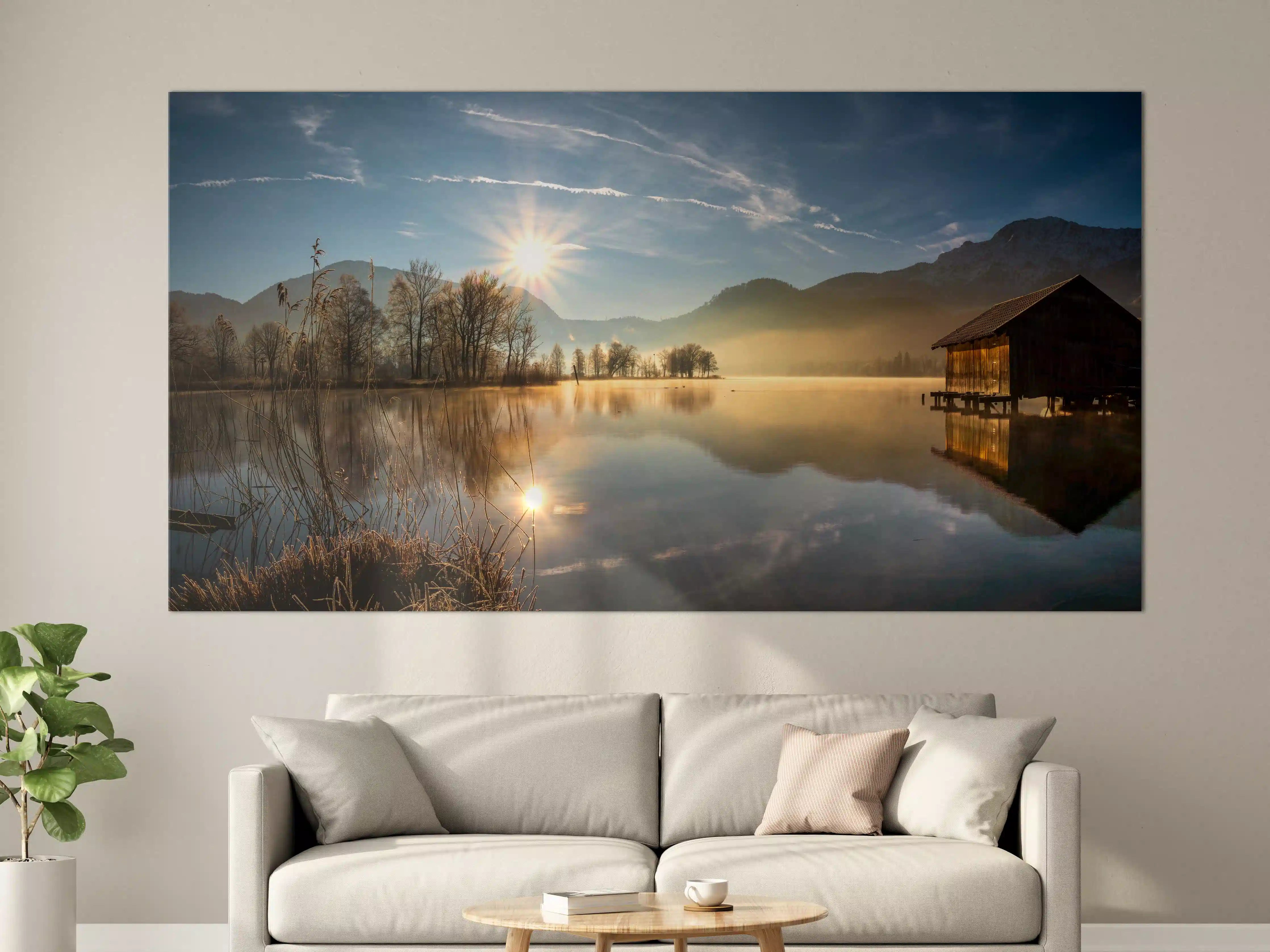 Große Wandbilder - Morgensonnenblick auf den Bayerischen Kochelsee