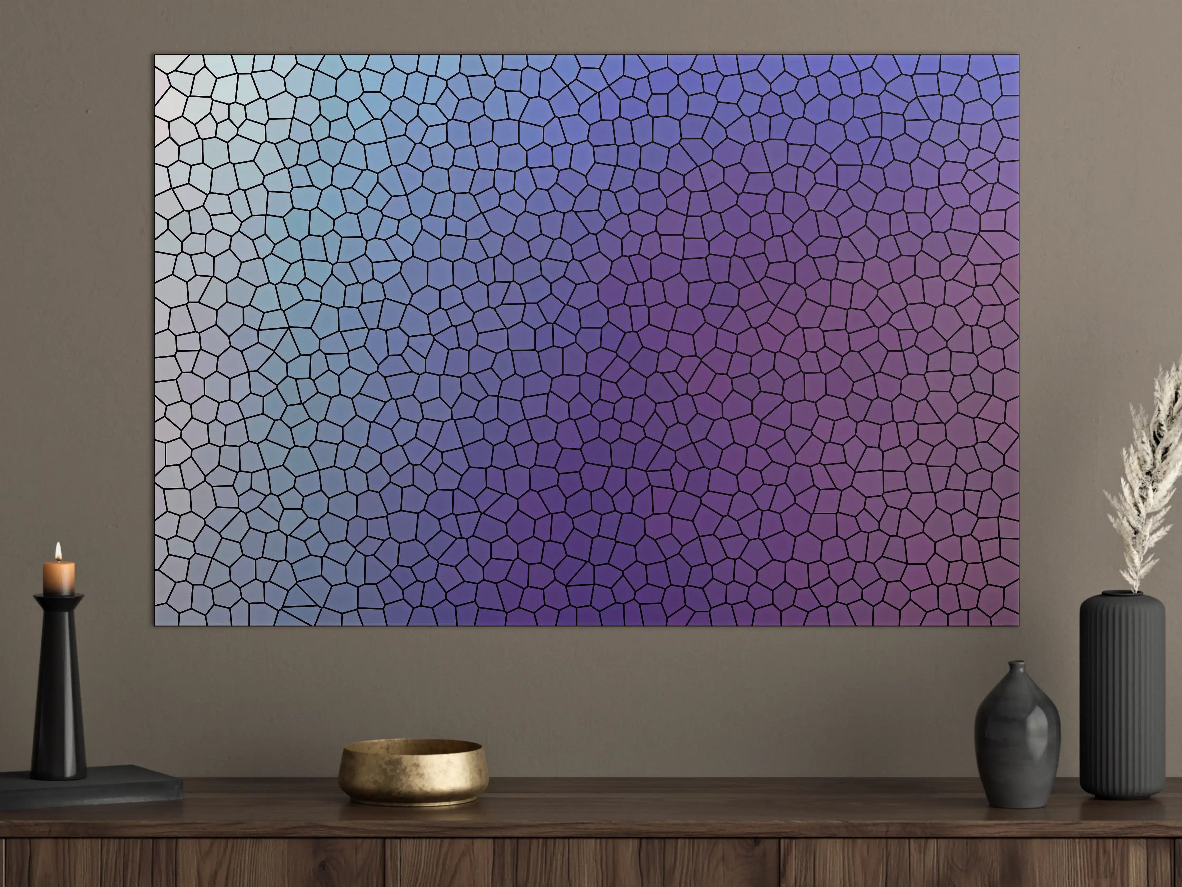 Große Wandbilder - Mosaik mit lila-bläulichem Übergang