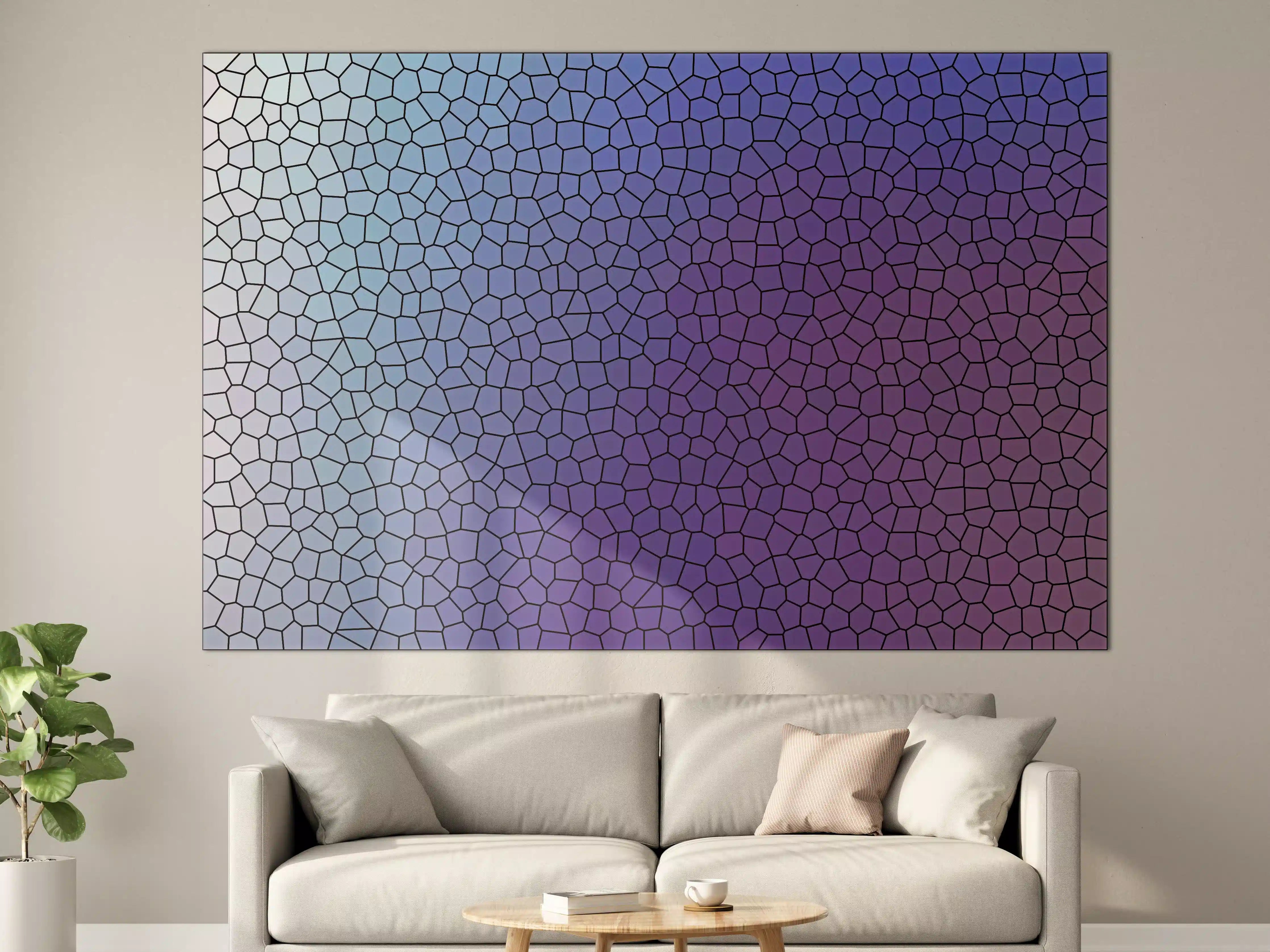 Große Wandbilder - Mosaik mit lila-bläulichem Übergang