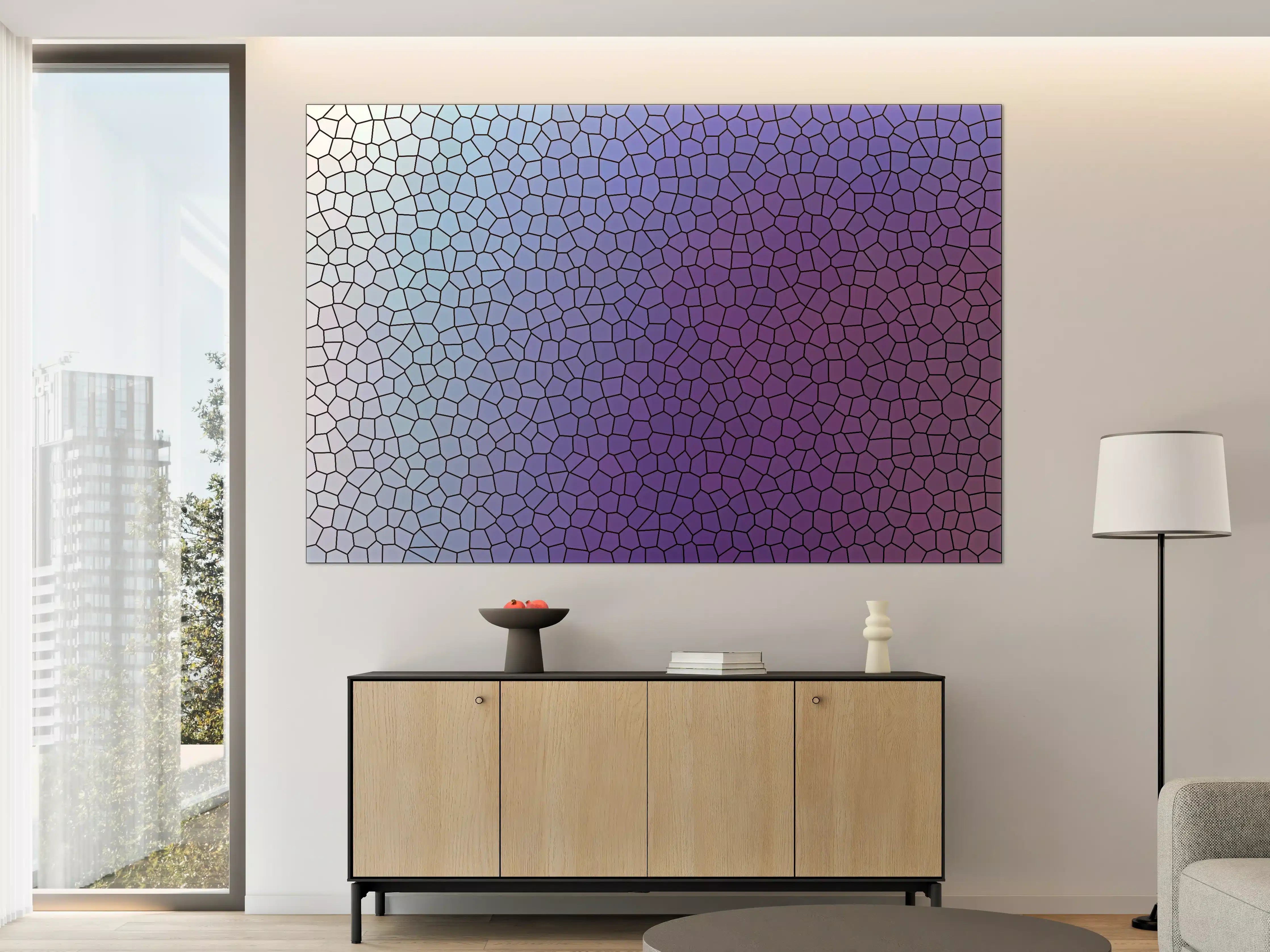 Große Wandbilder - Mosaik mit lila-bläulichem Übergang