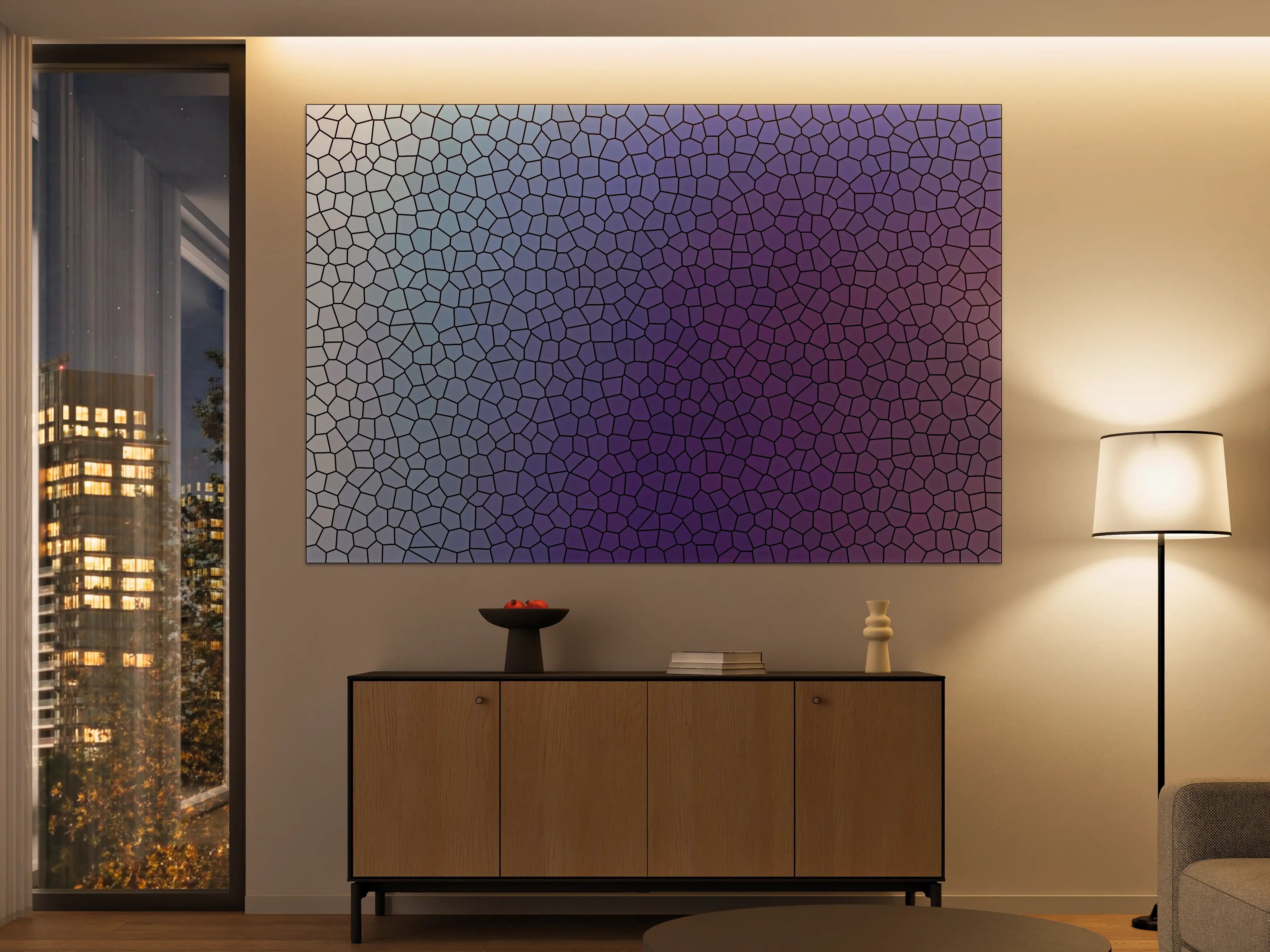 Große Wandbilder - Mosaik mit lila-bläulichem Übergang