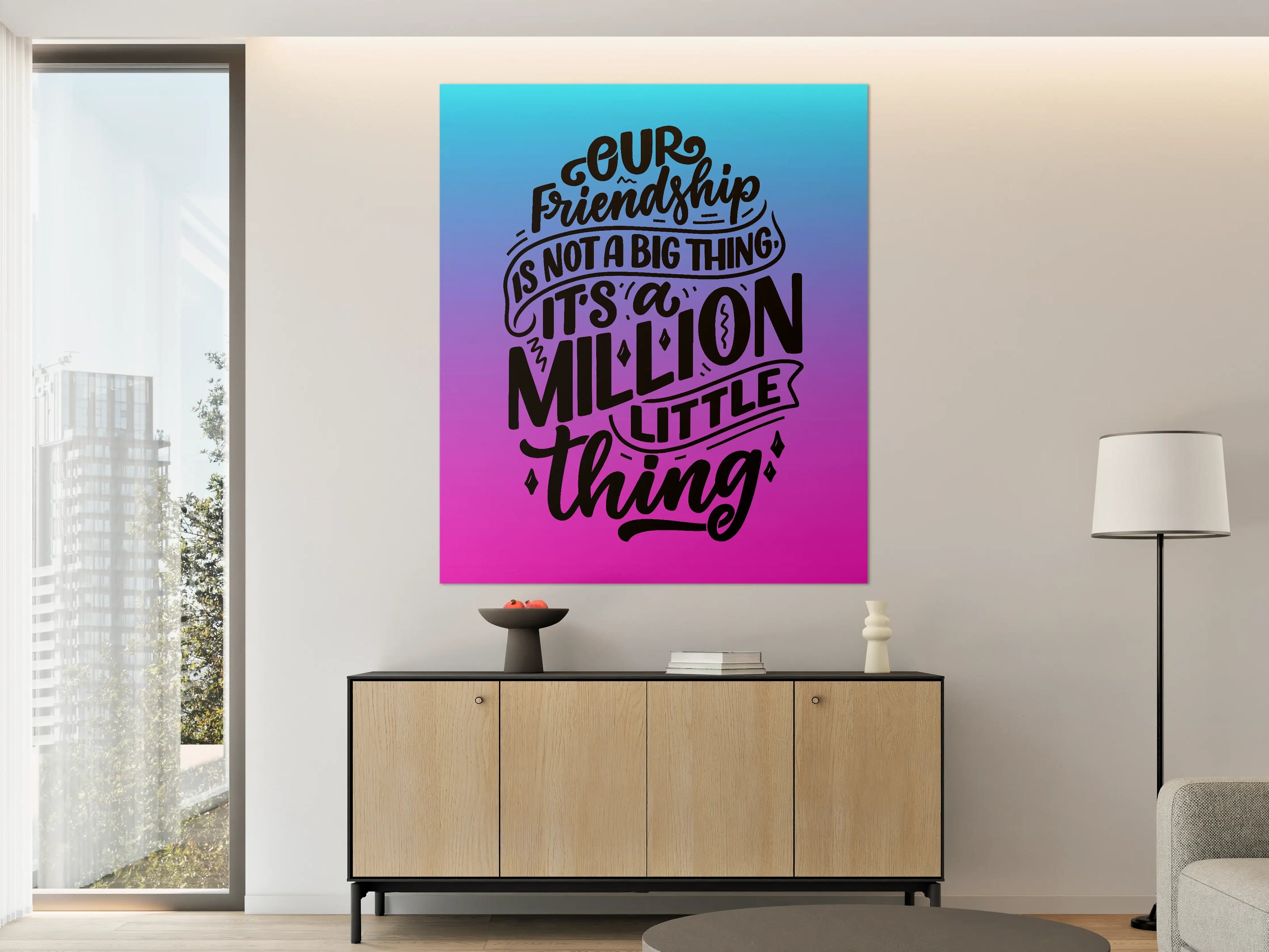 Große Wandbilder - Motiv mit inspirierendem Zitat in kreativer Schrift