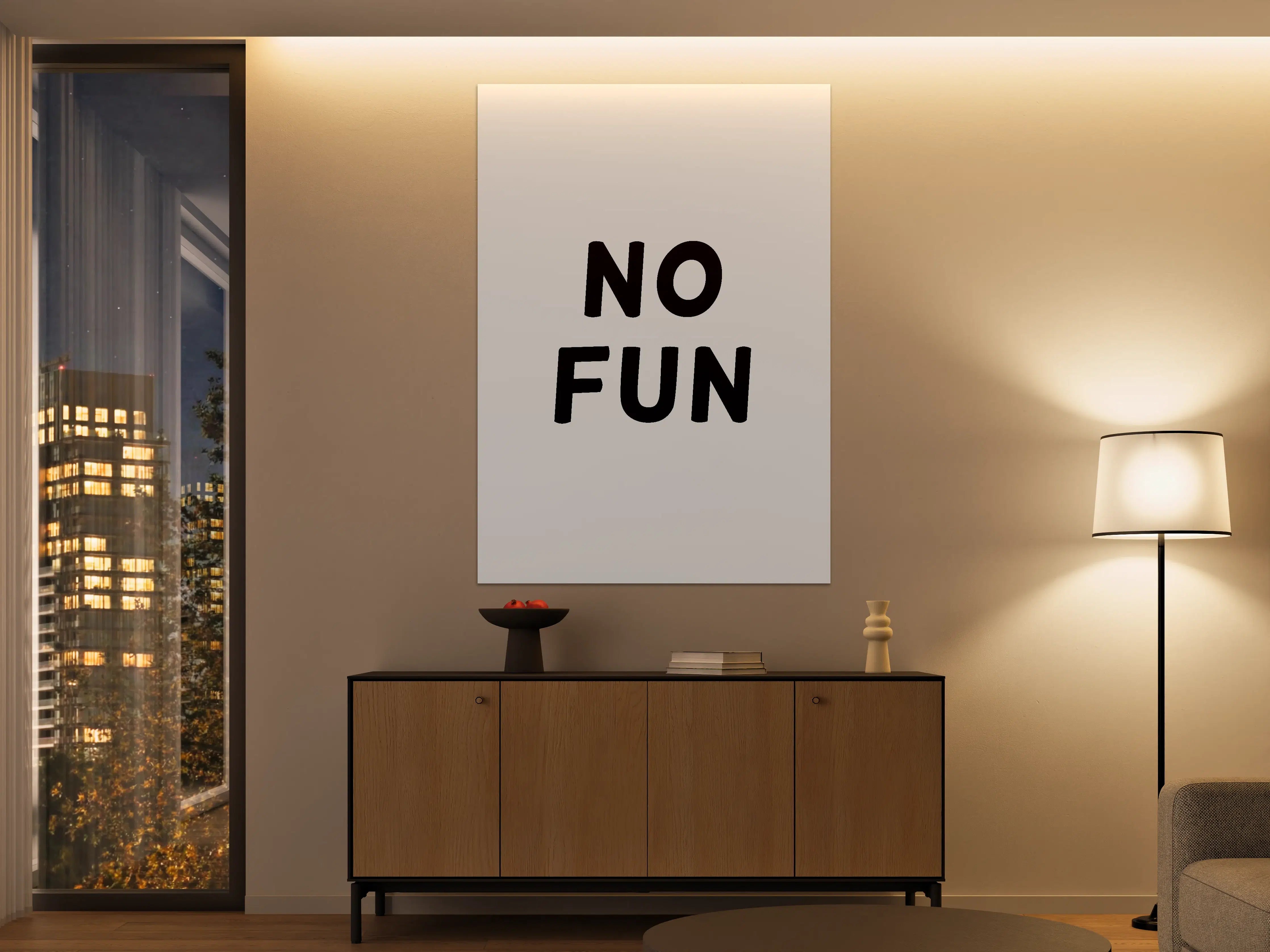 Große Wandbilder - Motivationaler 'No Fun' Schriftzug