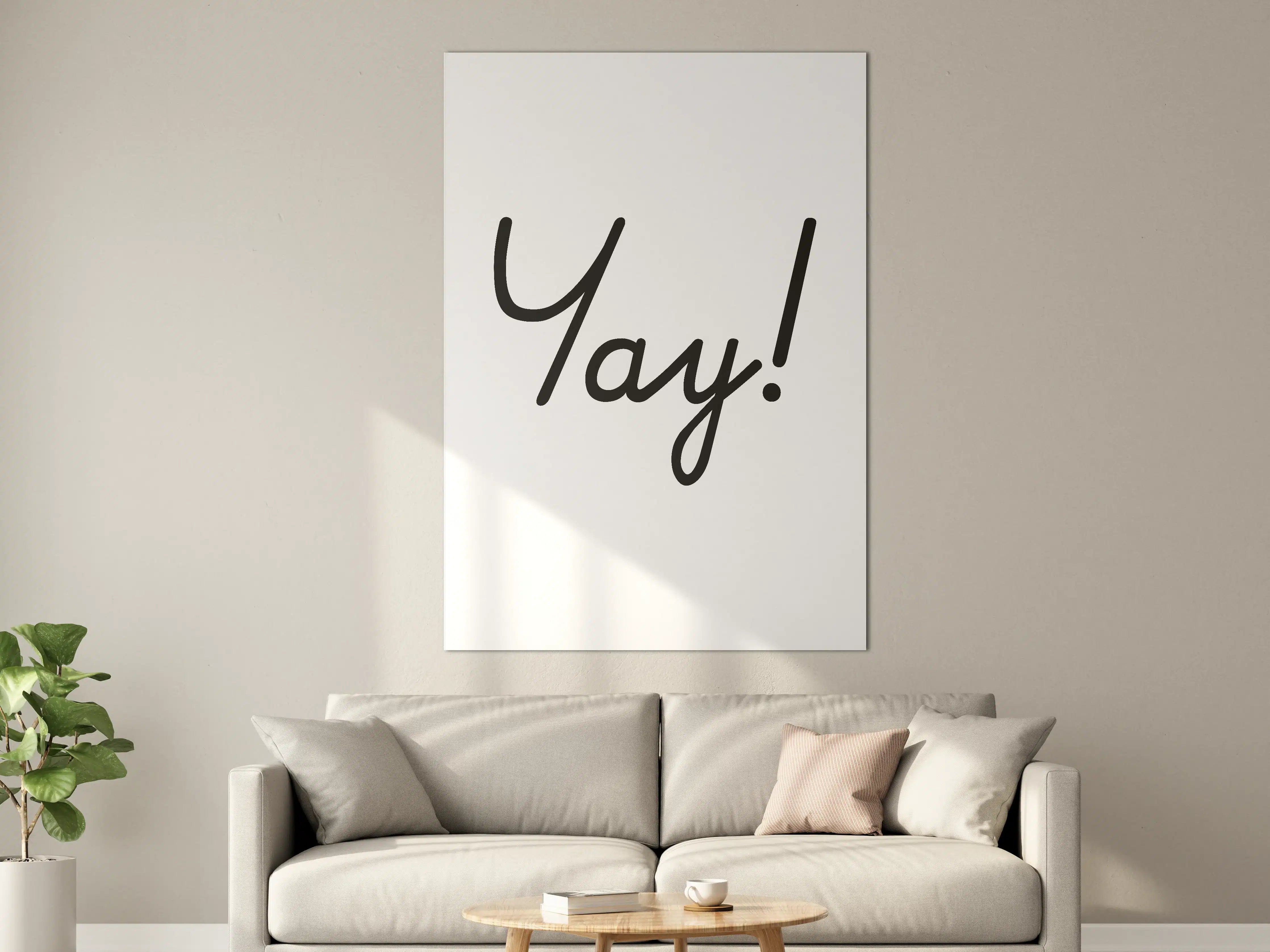 Große Wandbilder - Motivationaler 'Yay!' Typo-Druck