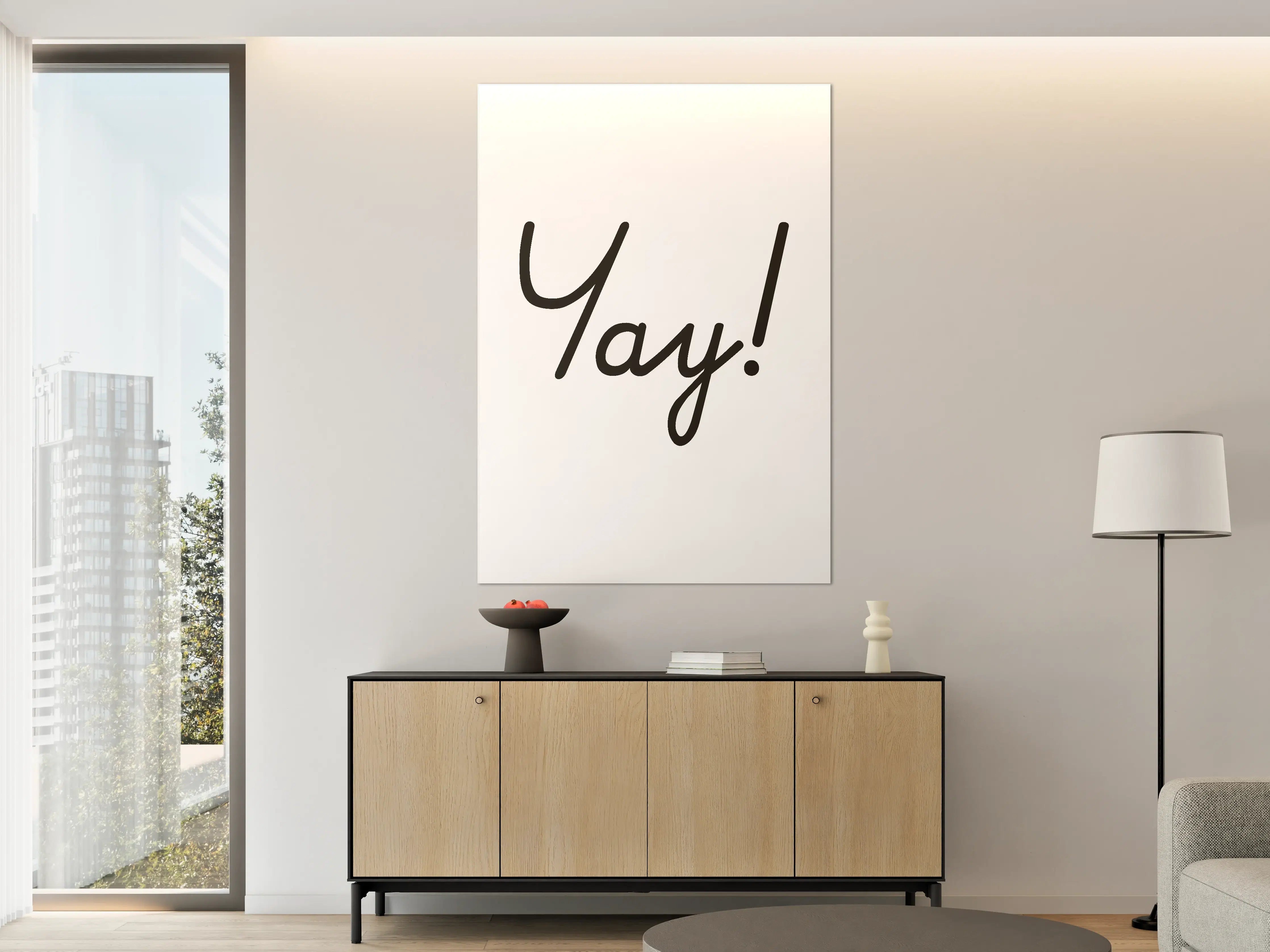 Große Wandbilder - Motivationaler 'Yay!' Typo-Druck