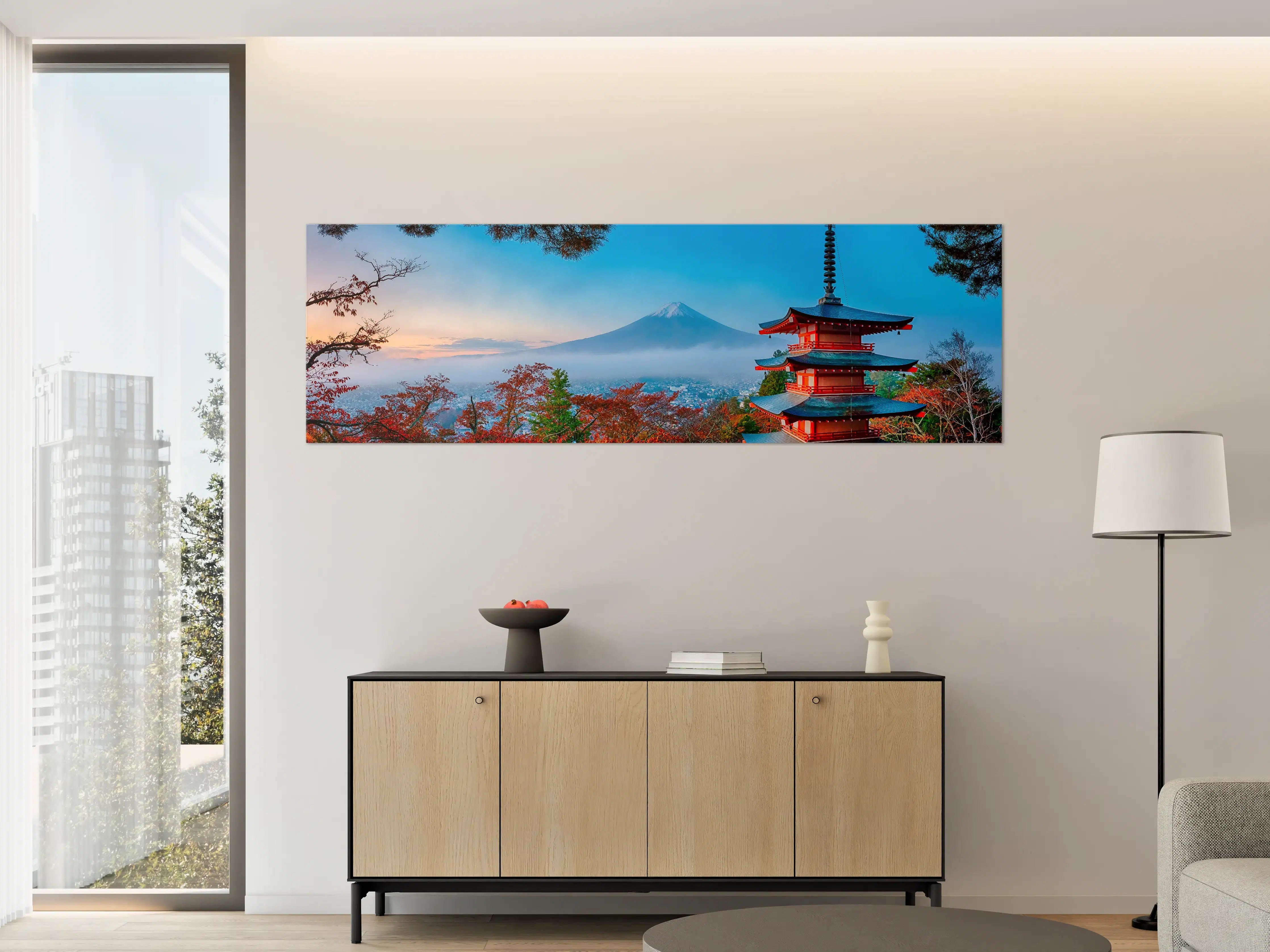 Große Wandbilder - Mount Fuji mit Pagode im Herbst
