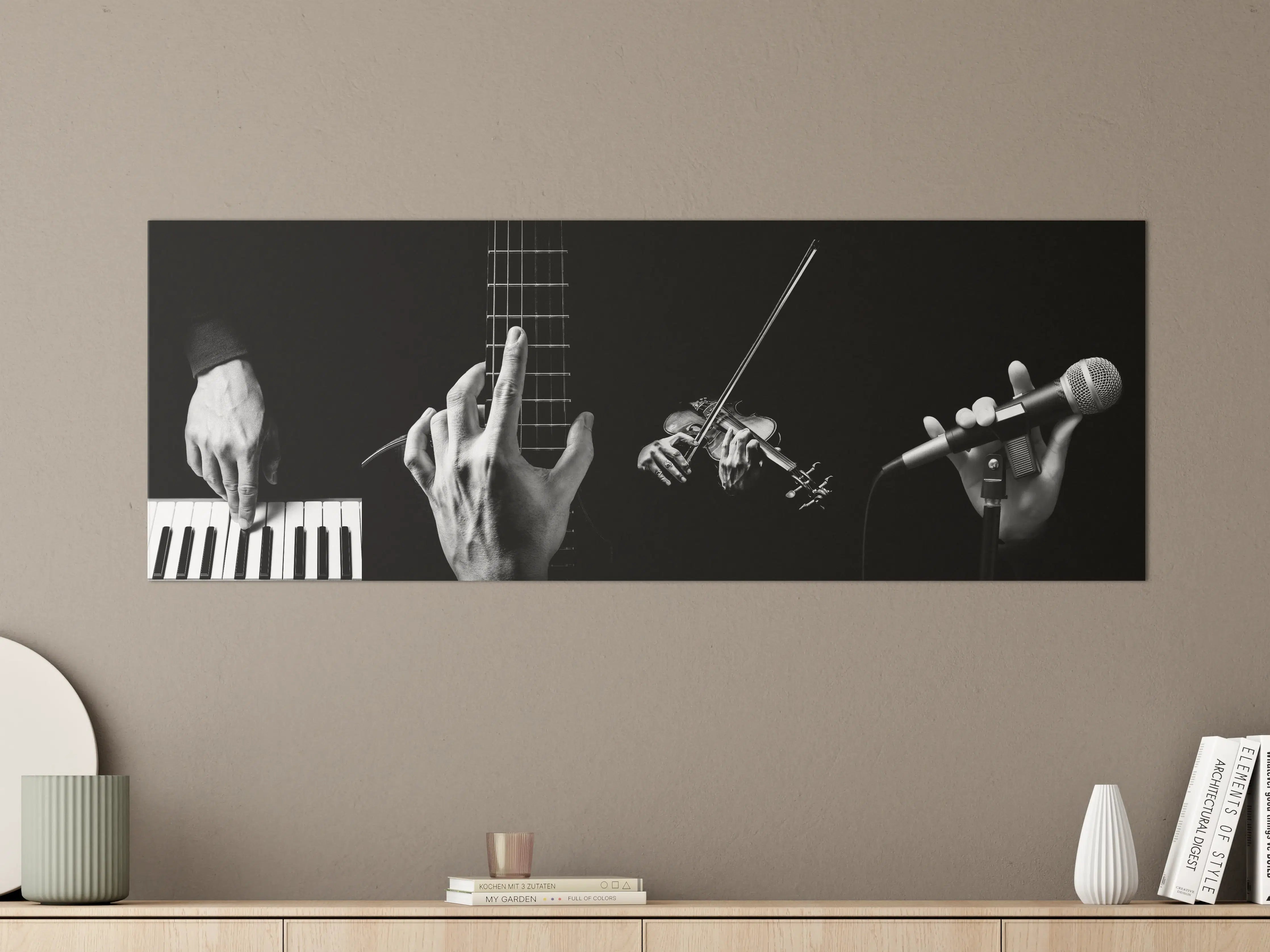 Große Wandbilder - Musikalische Kunst in Schwarz-Weiß