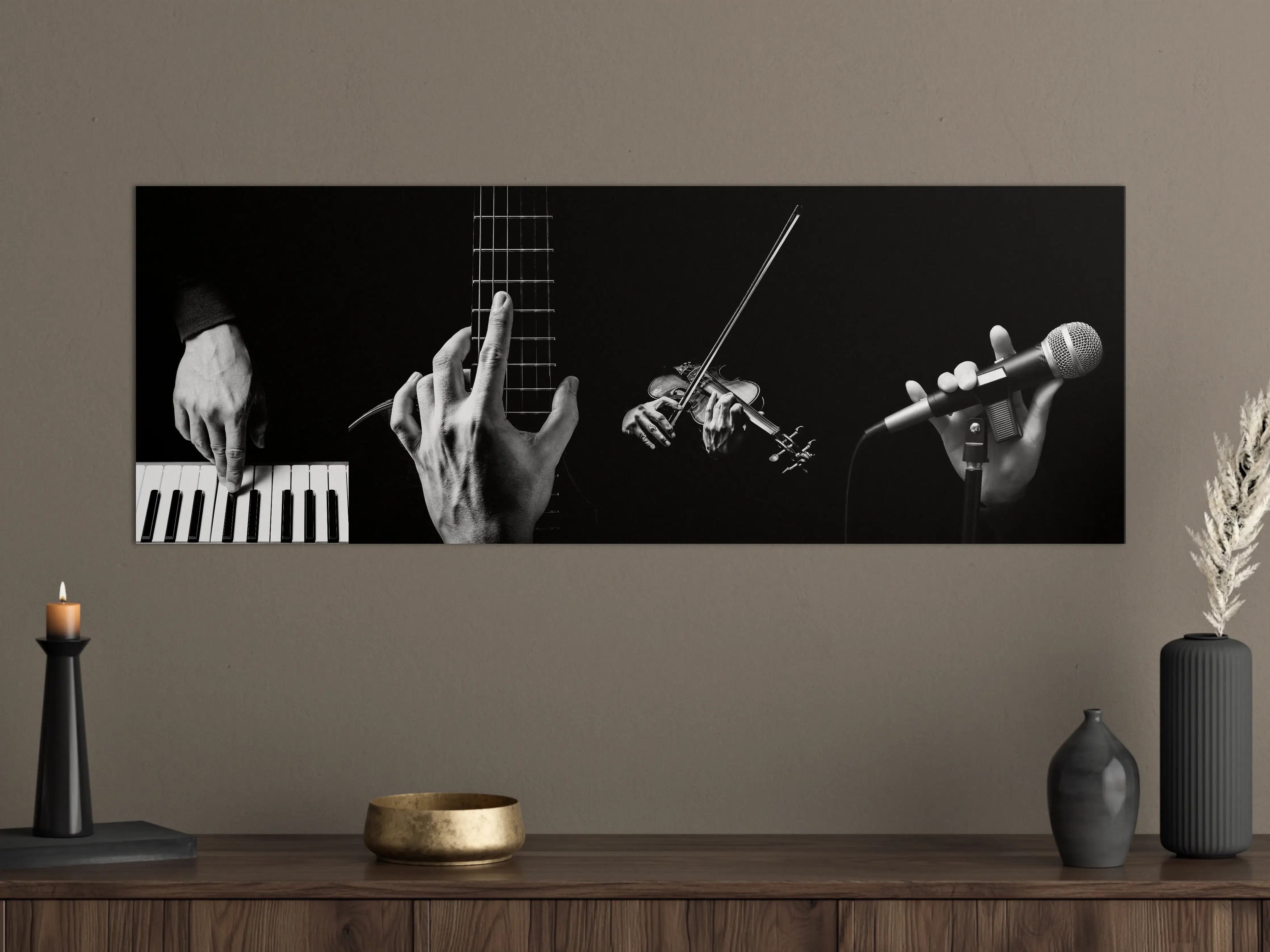 Große Wandbilder - Musikalische Kunst in Schwarz-Weiß