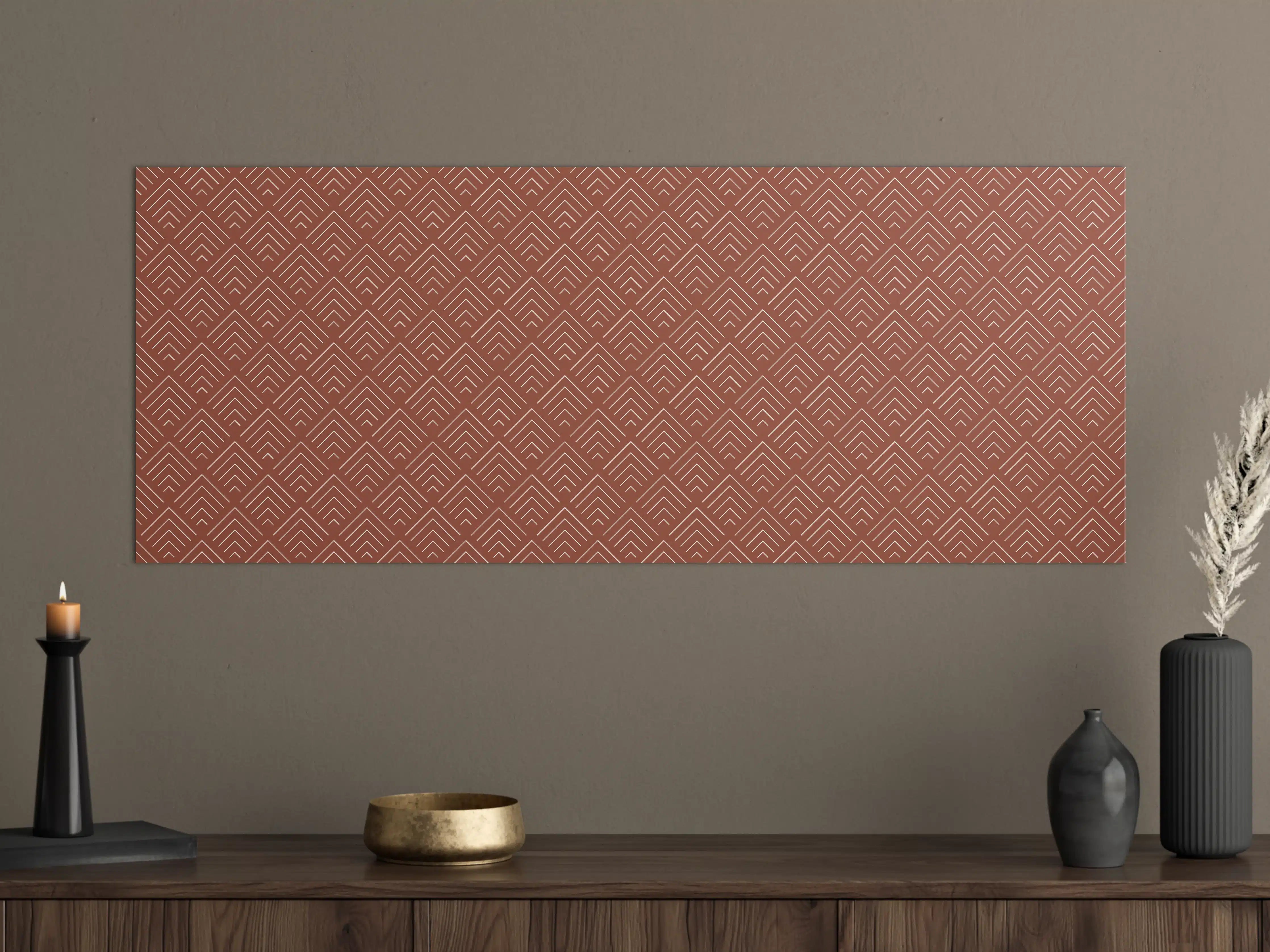 Große Wandbilder - Muster mit geometrischer Form in Kupfer-Tönen