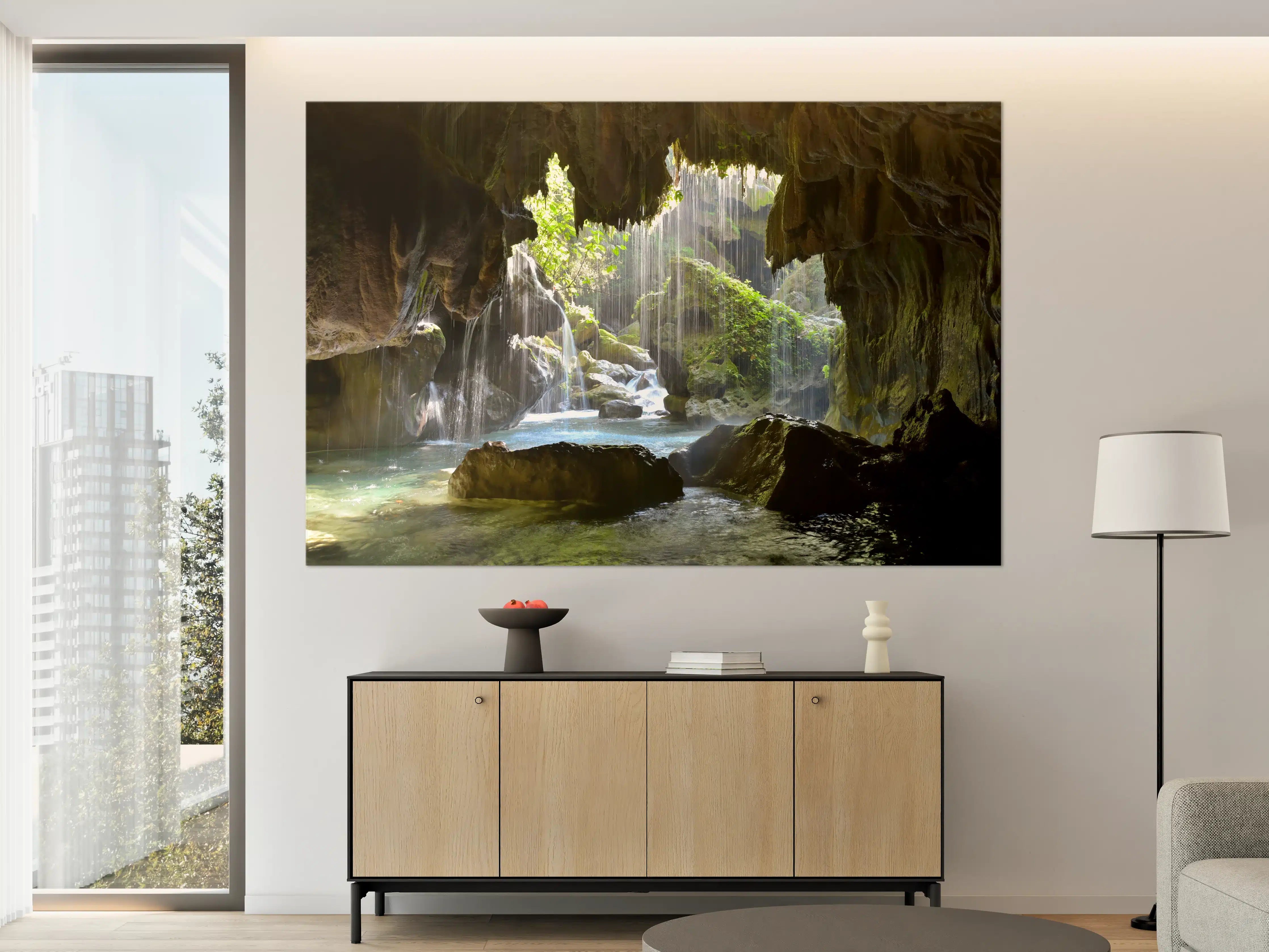 Große Wandbilder - Mystische Grüne Höhlen-Lichtspiele