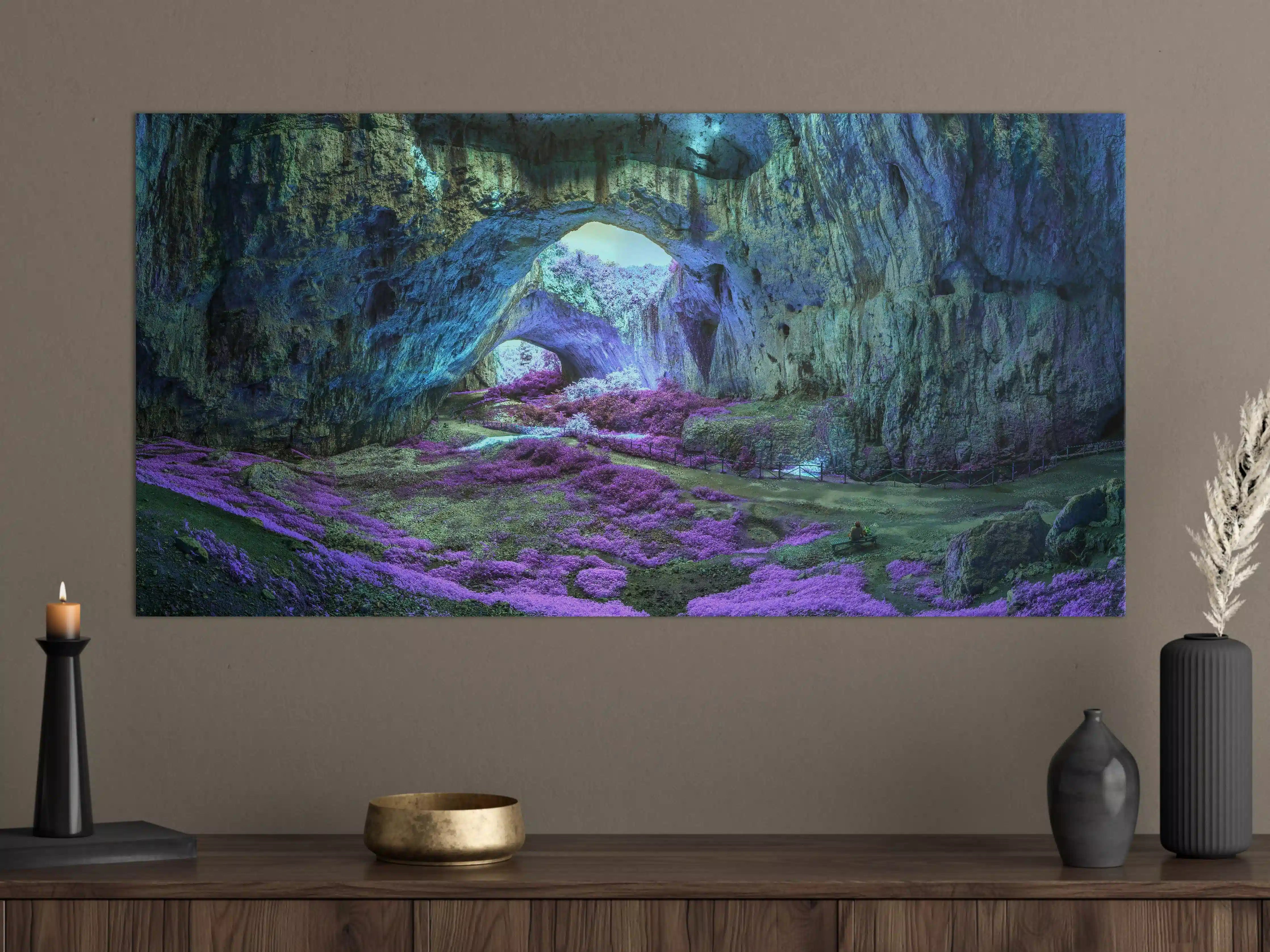 Große Wandbilder - Mystische Höhle in fantastisch leuchtenden Farben