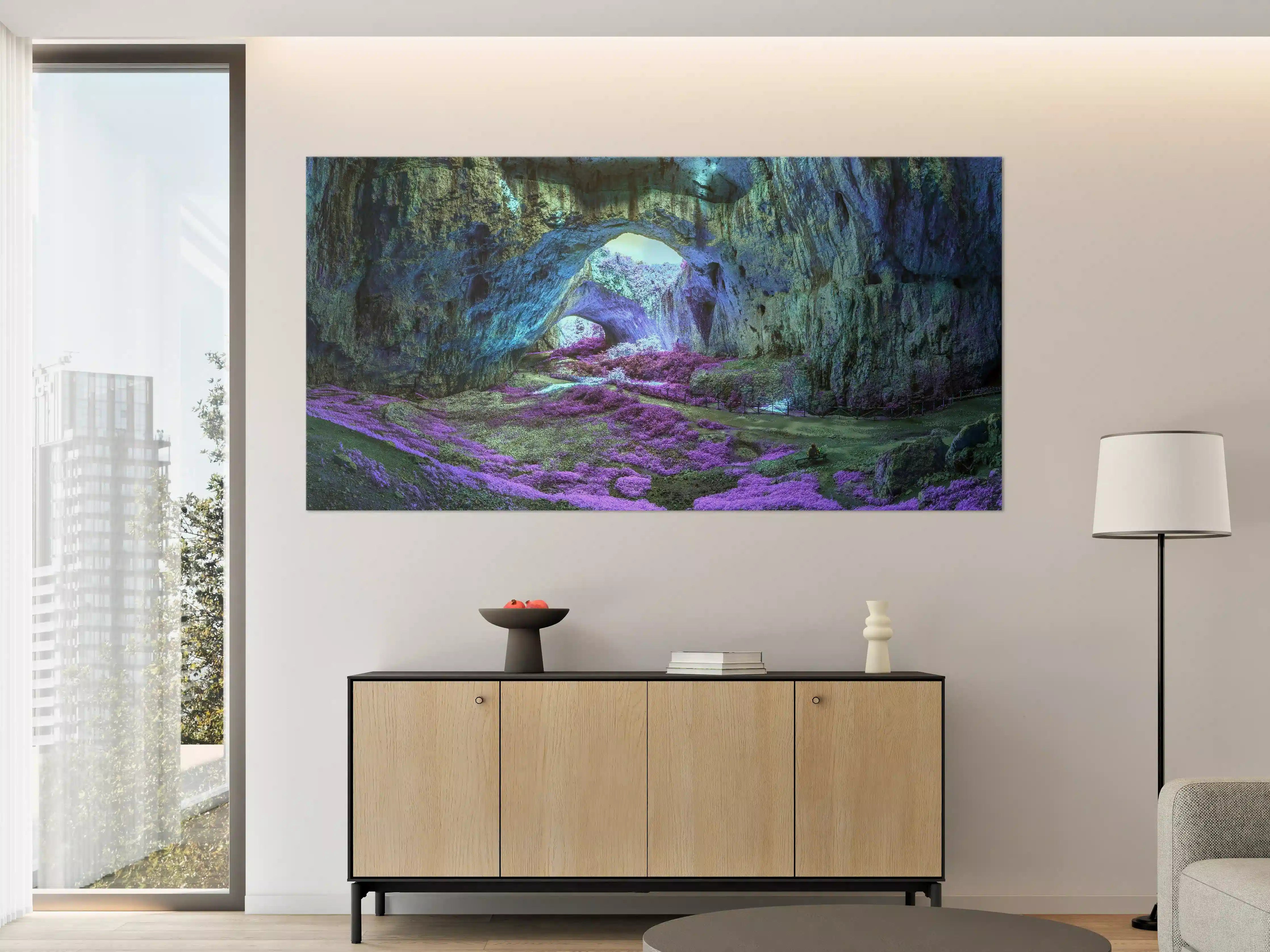 Große Wandbilder - Mystische Höhle in fantastisch leuchtenden Farben